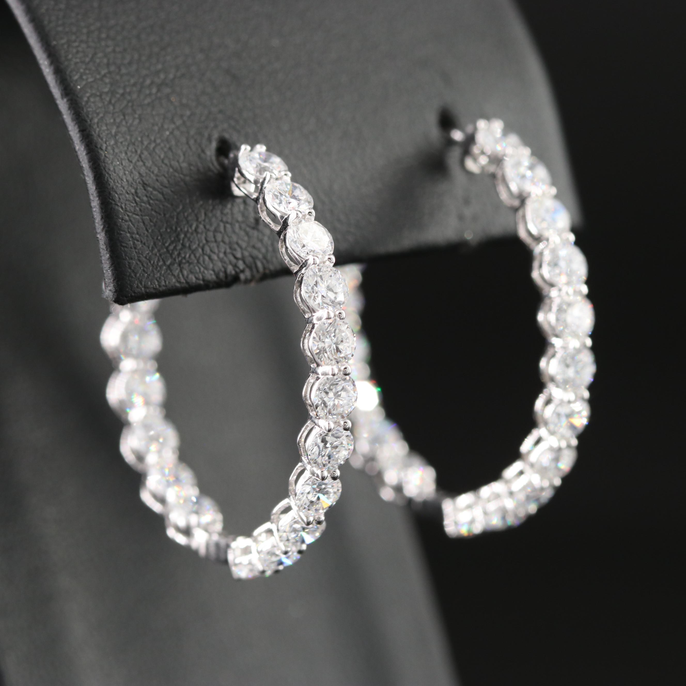 14K 6.27 CTW Lab Grown Diamond Inside-Out Hoops