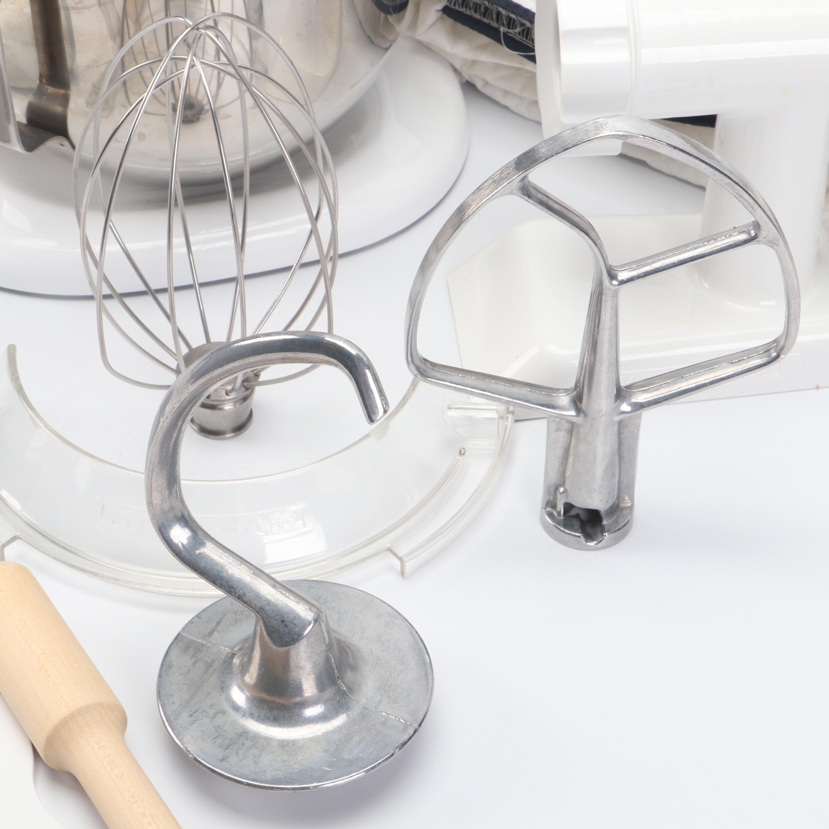KitchenAid Model KSM50PWH Mixer with Attachments