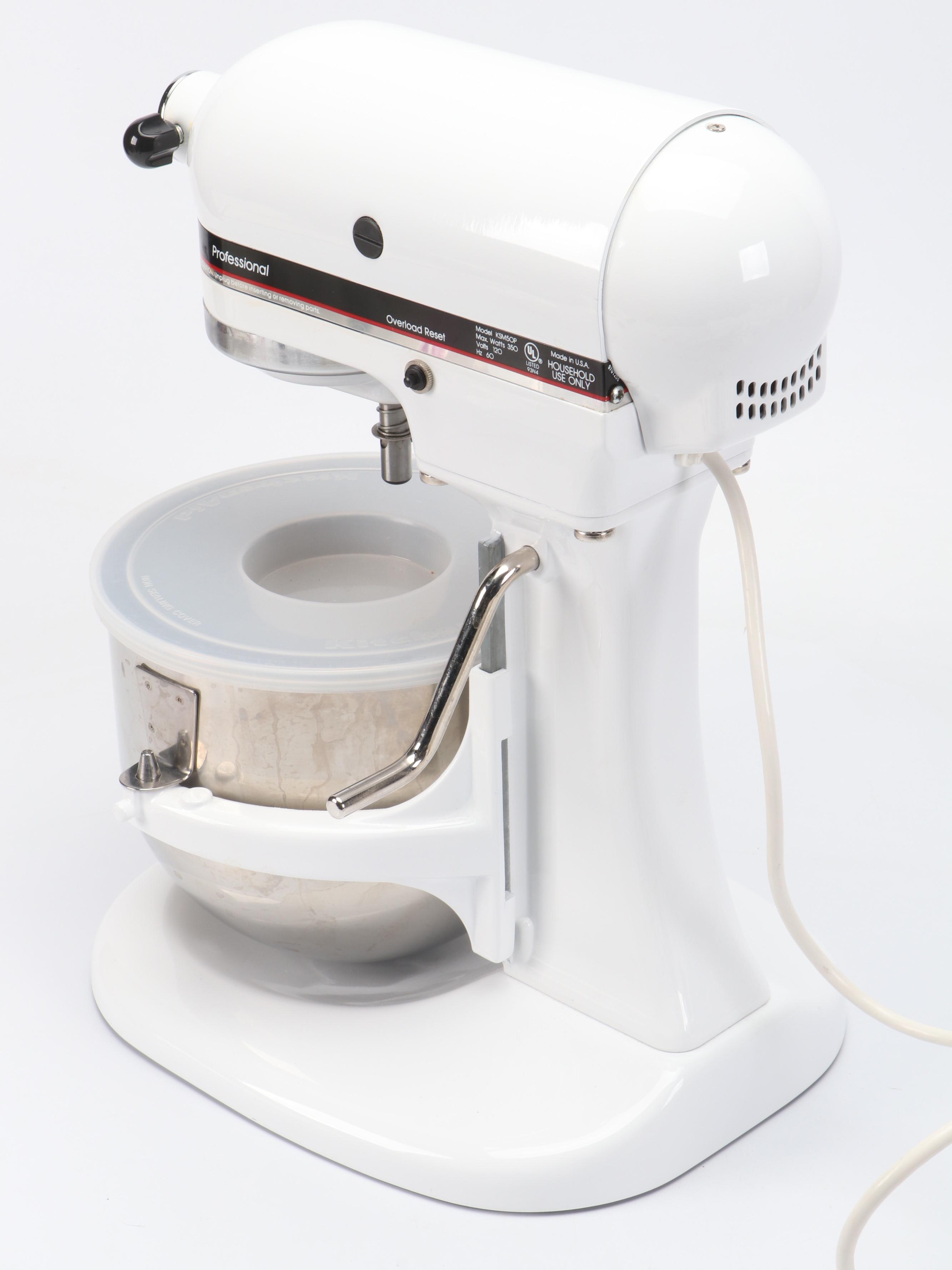 KitchenAid Model KSM50PWH Mixer with Attachments