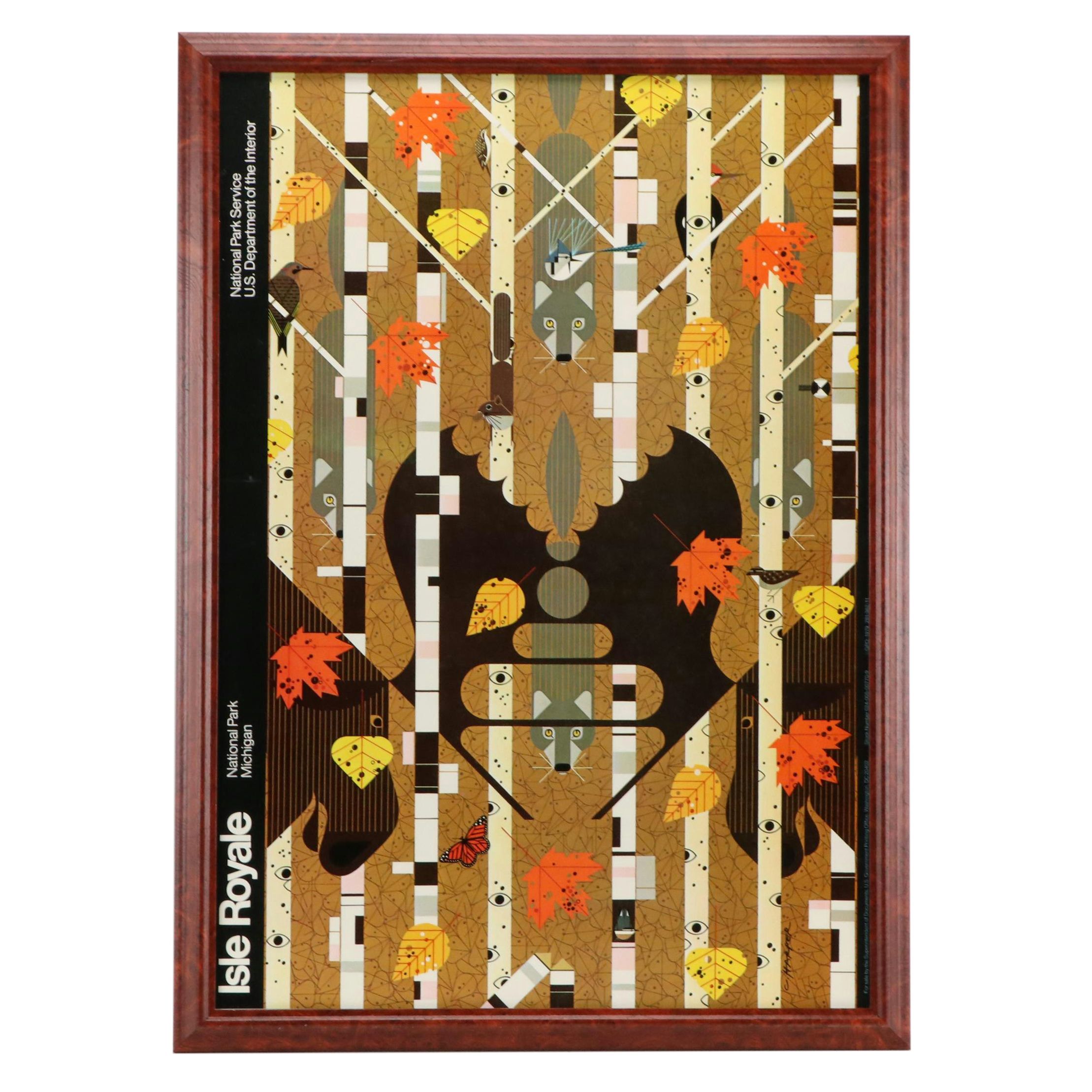 Charley Harper Offset Lithograph Poster "Isle Royale National Park"