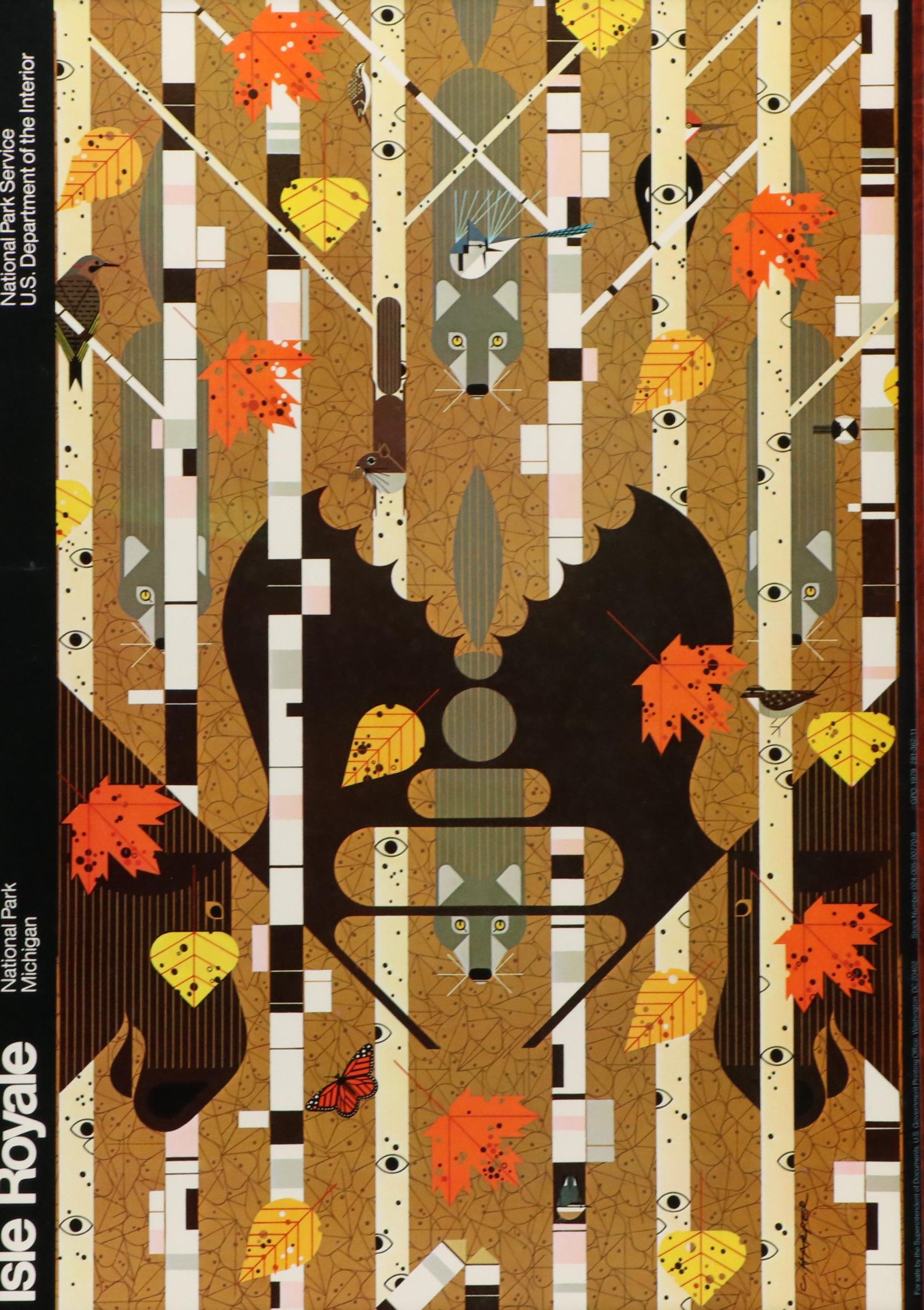 Charley Harper Offset Lithograph Poster "Isle Royale National Park"