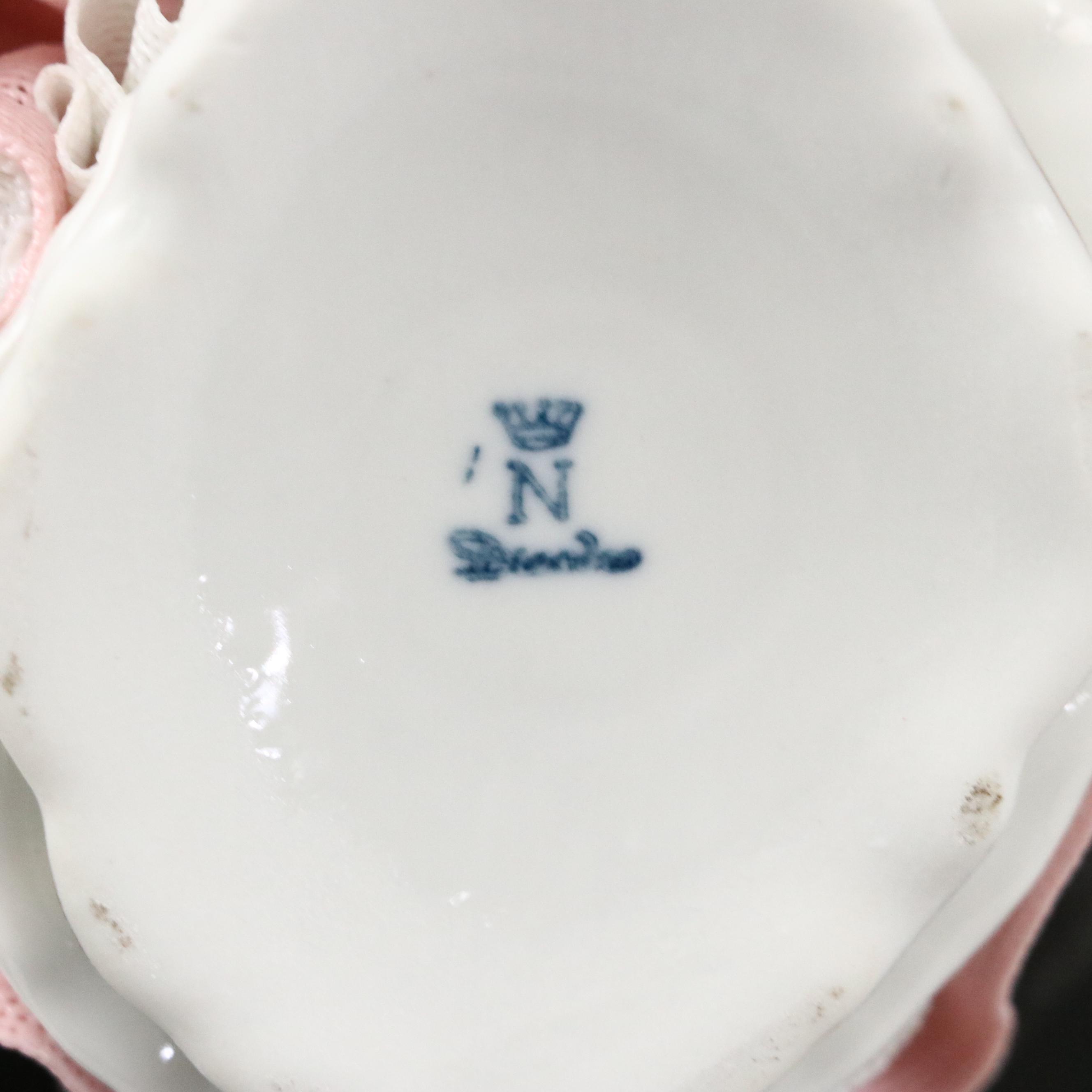 Sandizell Dresden Lace Ballerina Porcelain Figurines, Mid-20th Century