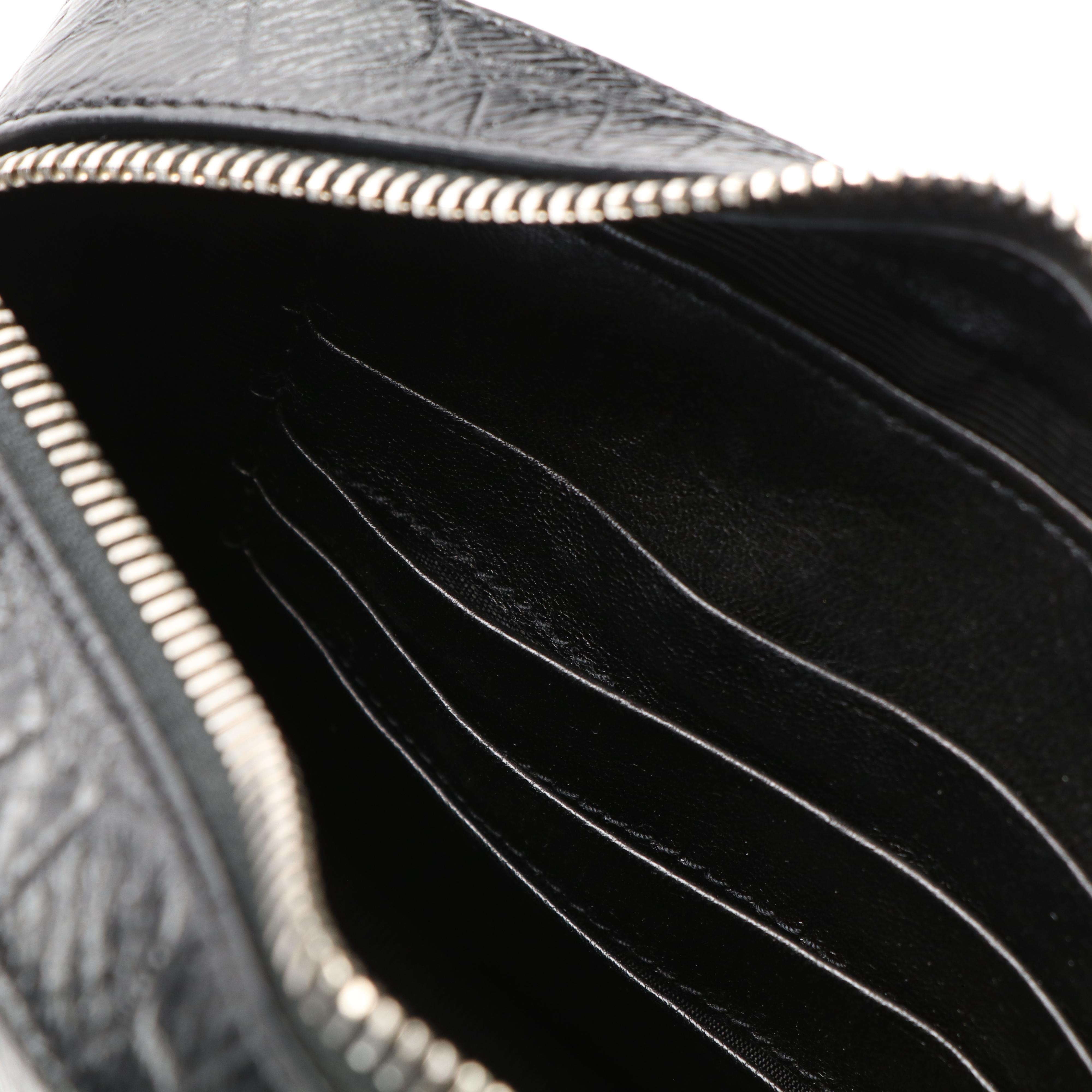 Saint Laurent YSL Crocodile Embossed Black Leather Crossbody Bag