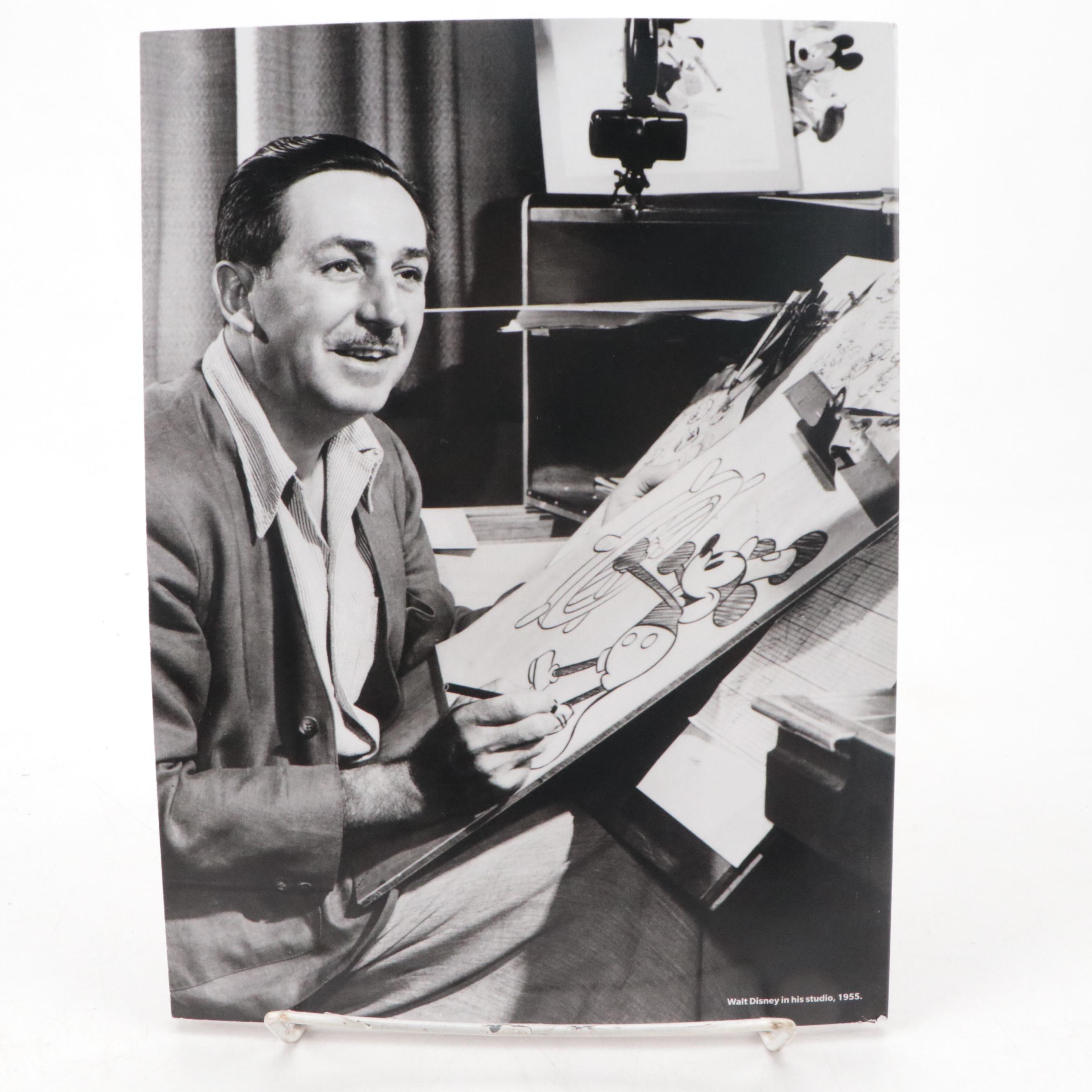 Mickey Mouse and Goofy Platter with Plates, Plaque and "LIFE" Magazine