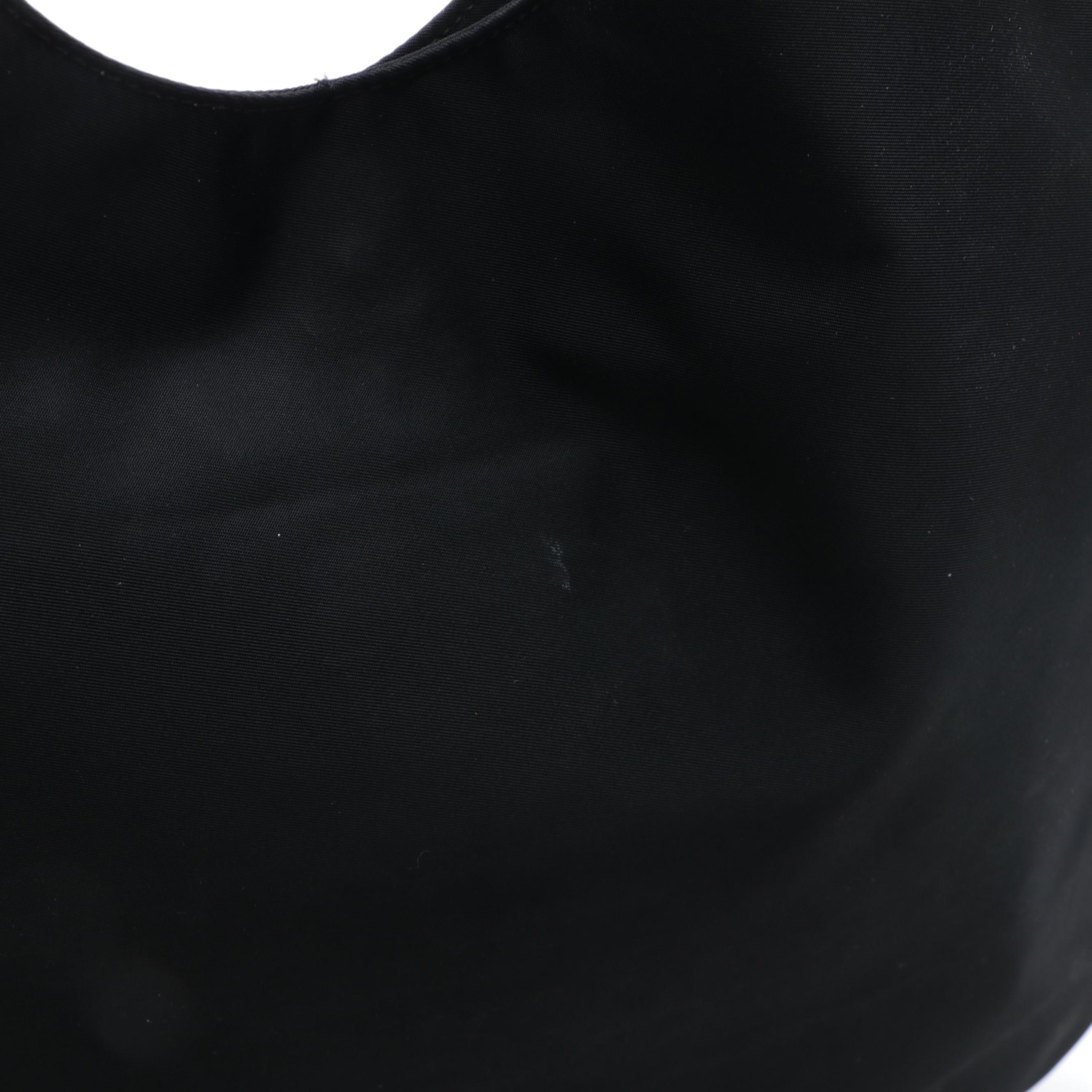 Fendi FF Logo Hobo Bag in Black Nylon