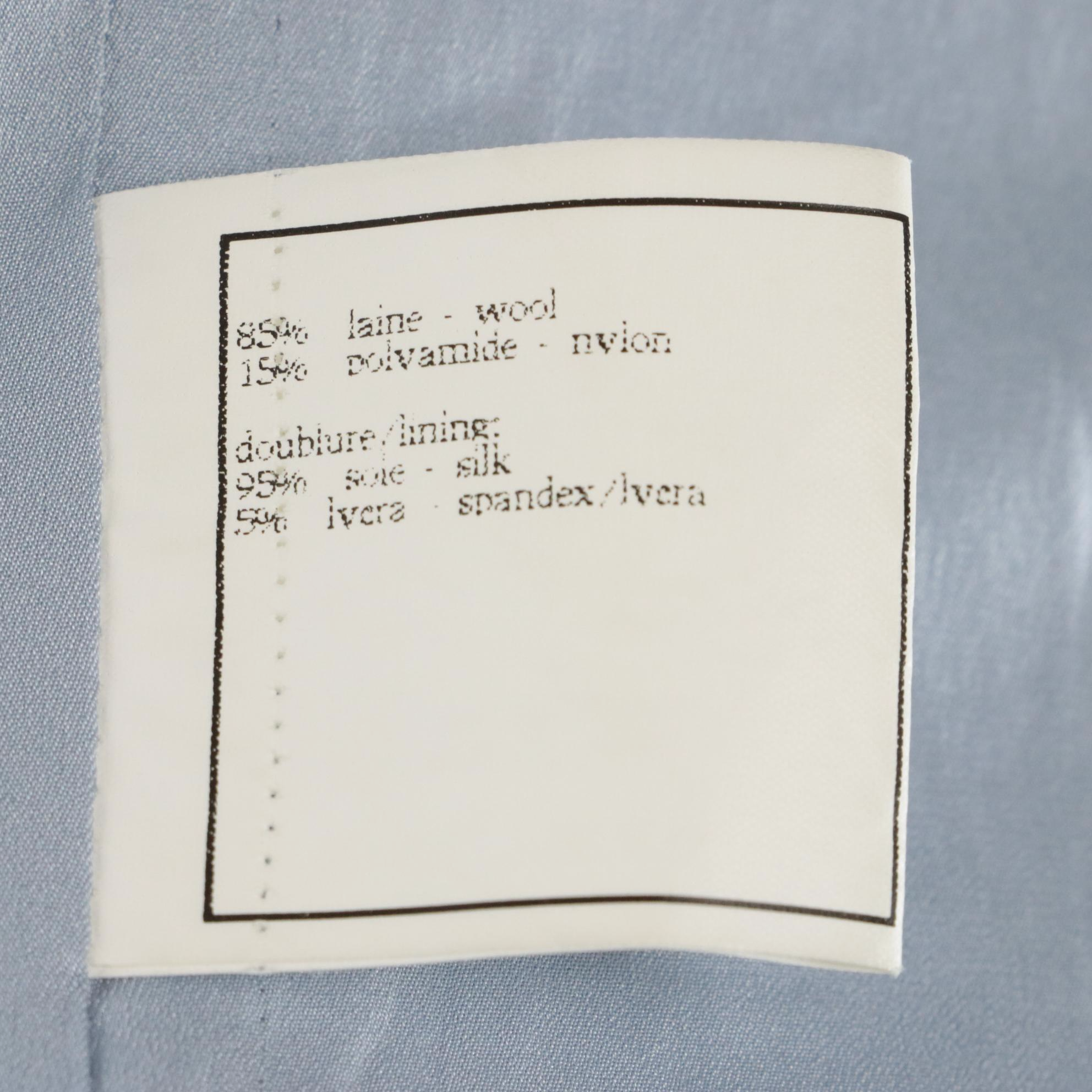 Chanel Boutique for Bergdorf Goodman Pale Blue Textured Wool Blend Jacket