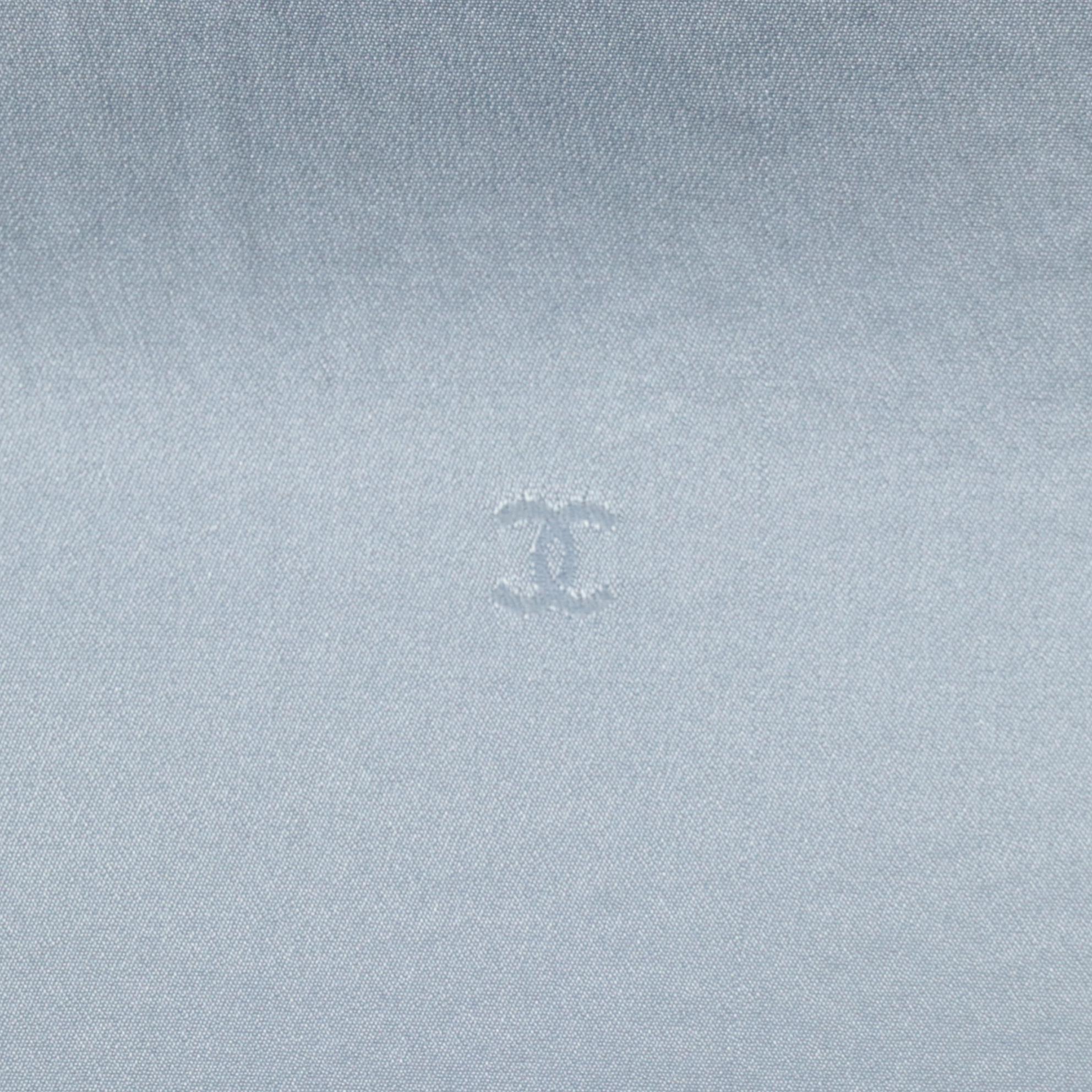 Chanel Boutique for Bergdorf Goodman Pale Blue Textured Wool Blend Jacket