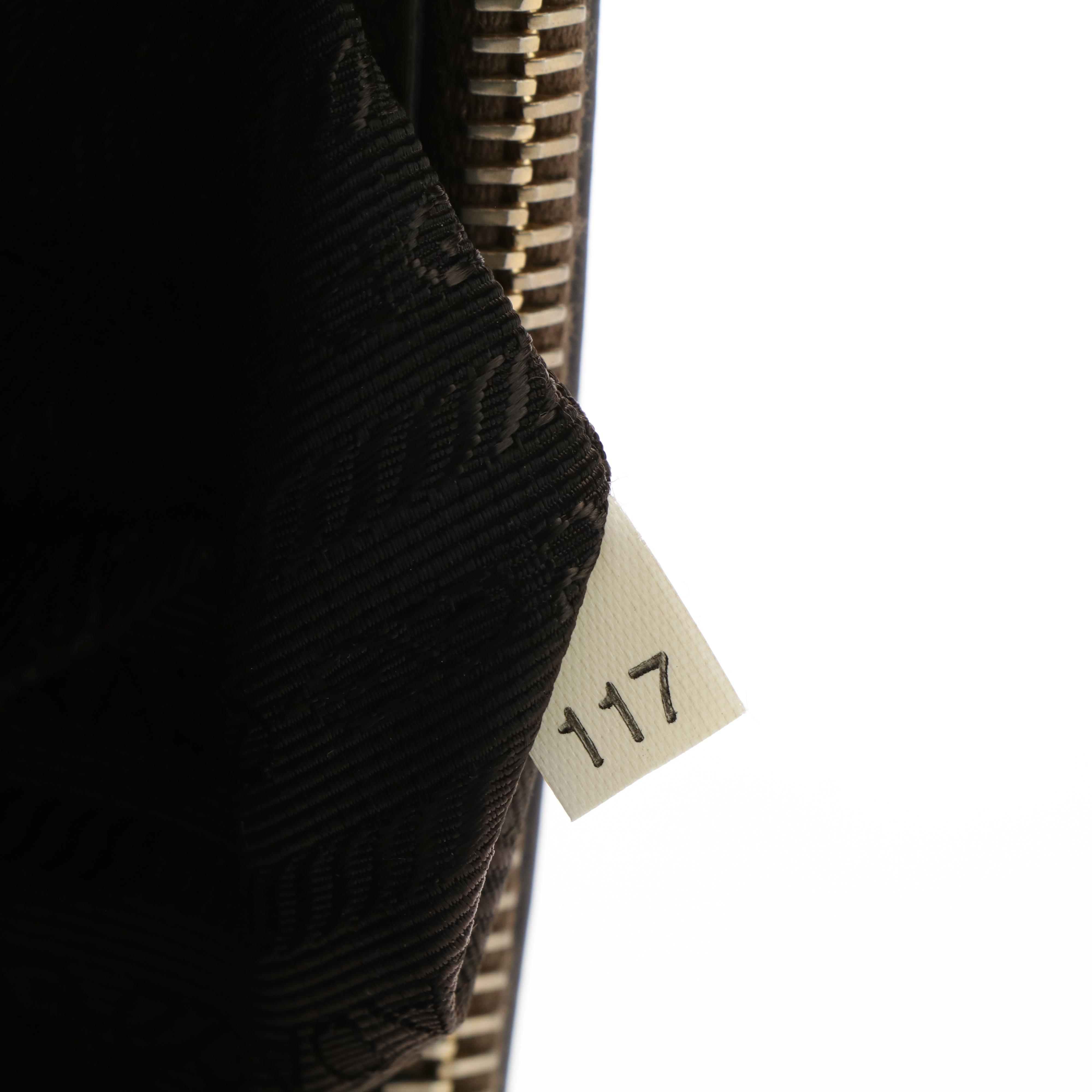 Prada 2Way Floral Appliqué Handbag in Brown Beige Spazzolato Leather