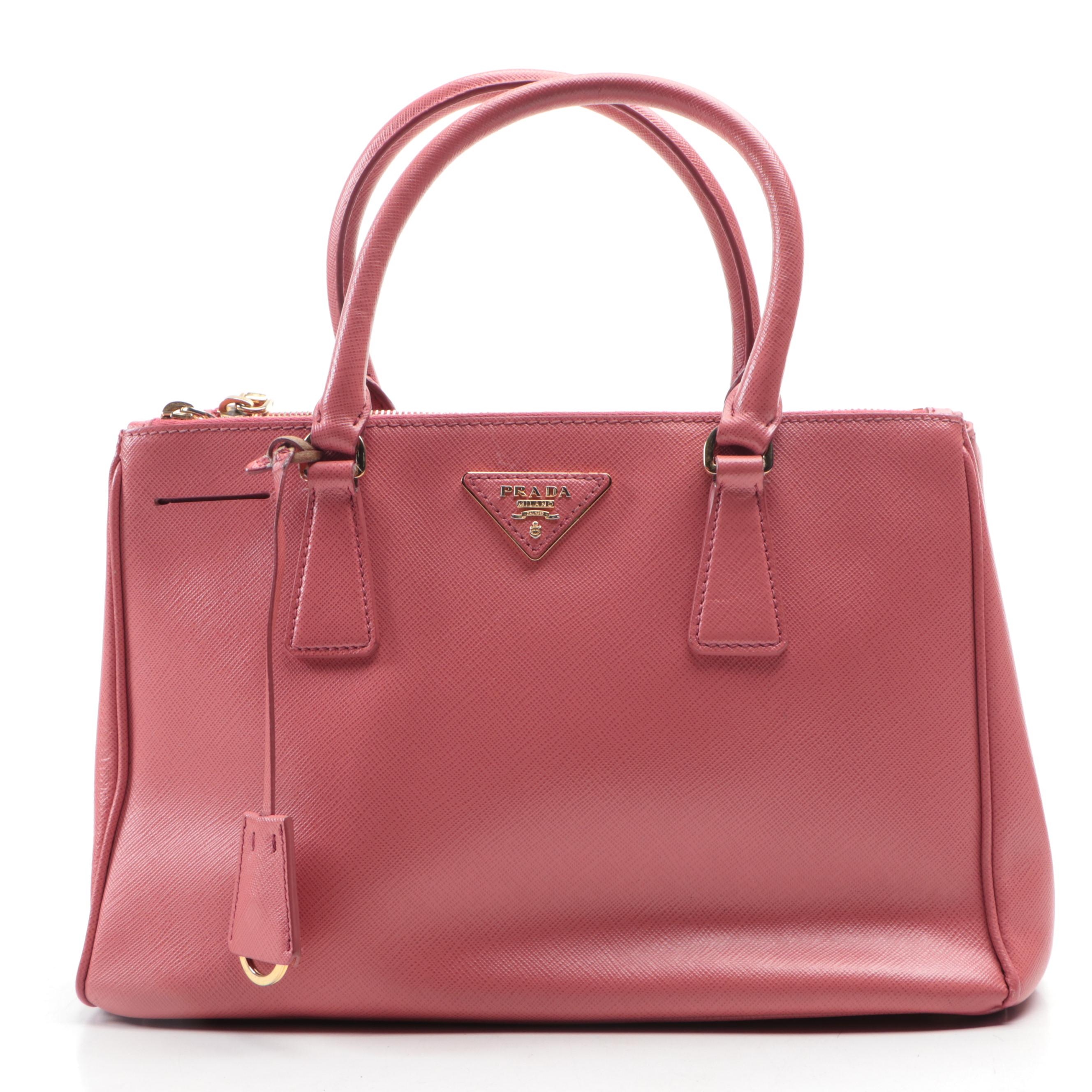 Prada Galleria Double Zip Handbag in Saffiano Leather