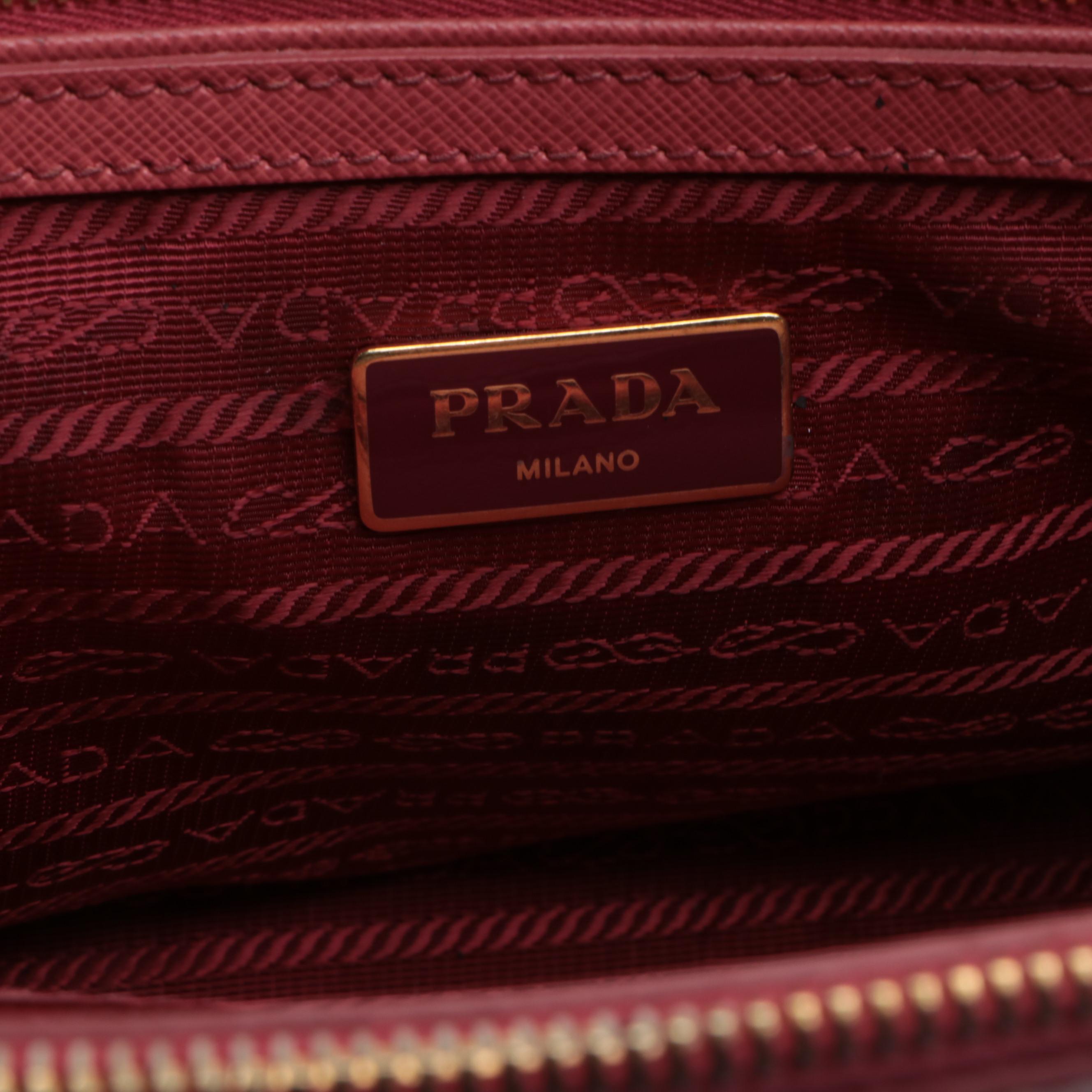 Prada Galleria Double Zip Handbag in Saffiano Leather