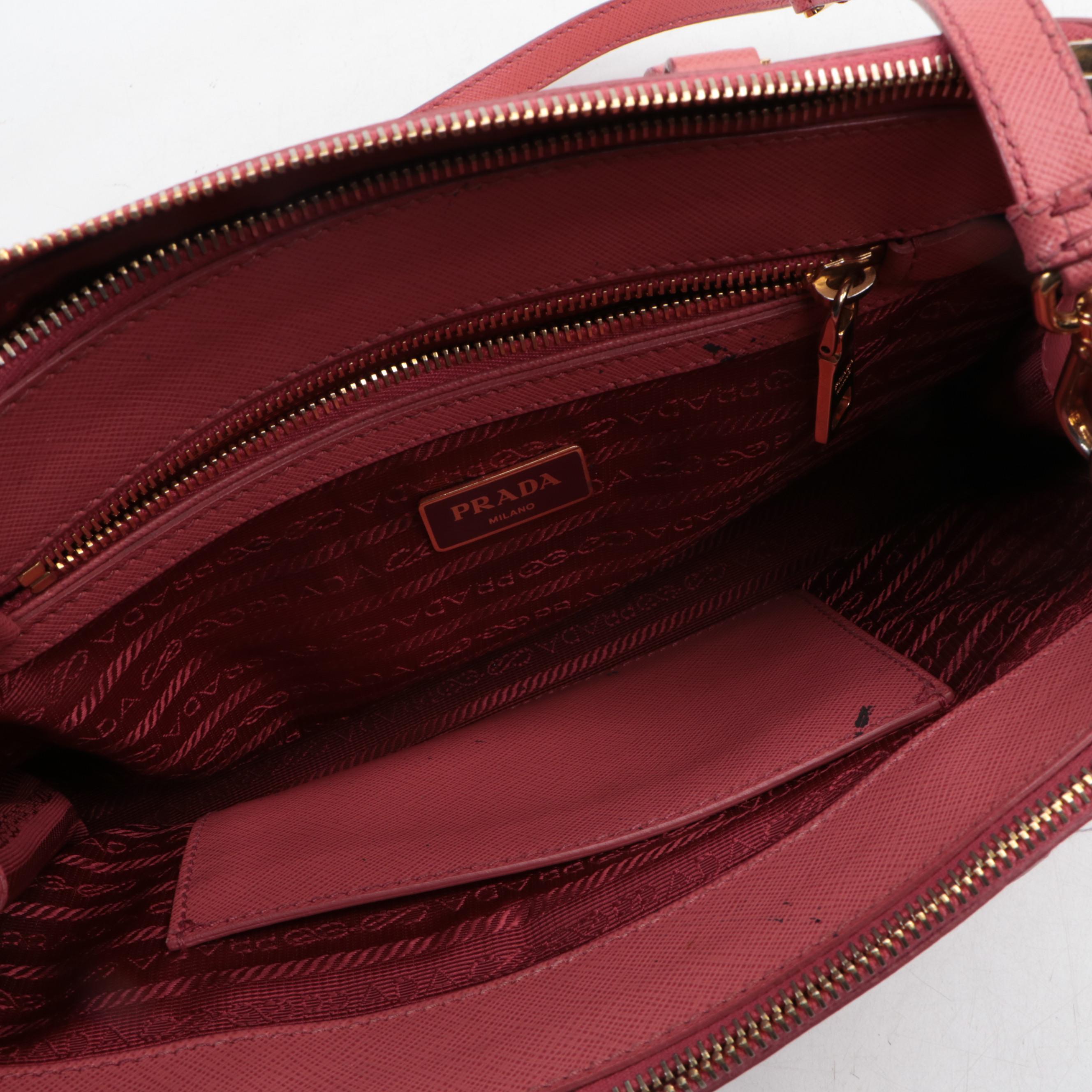 Prada Galleria Double Zip Handbag in Saffiano Leather