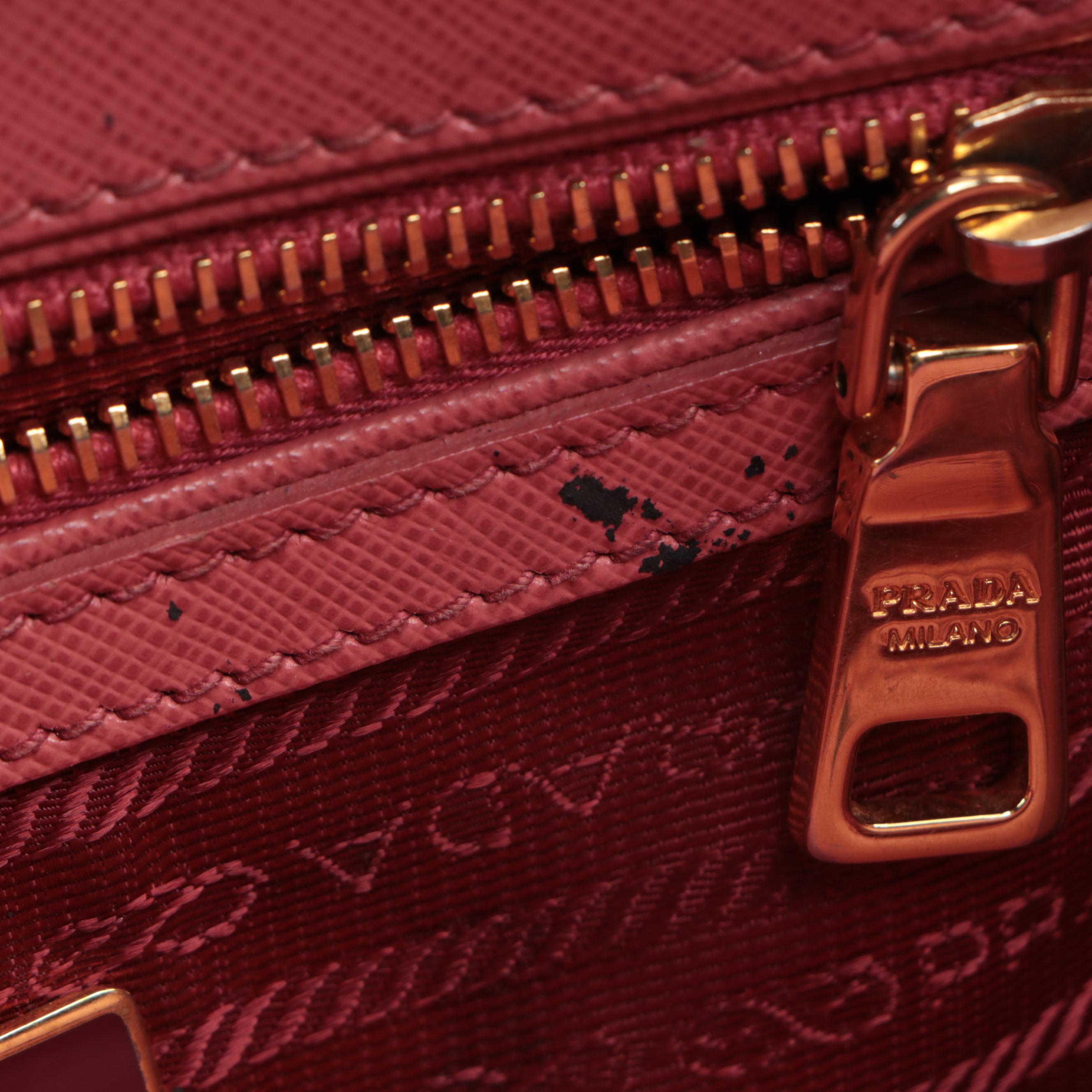 Prada Galleria Double Zip Handbag in Saffiano Leather