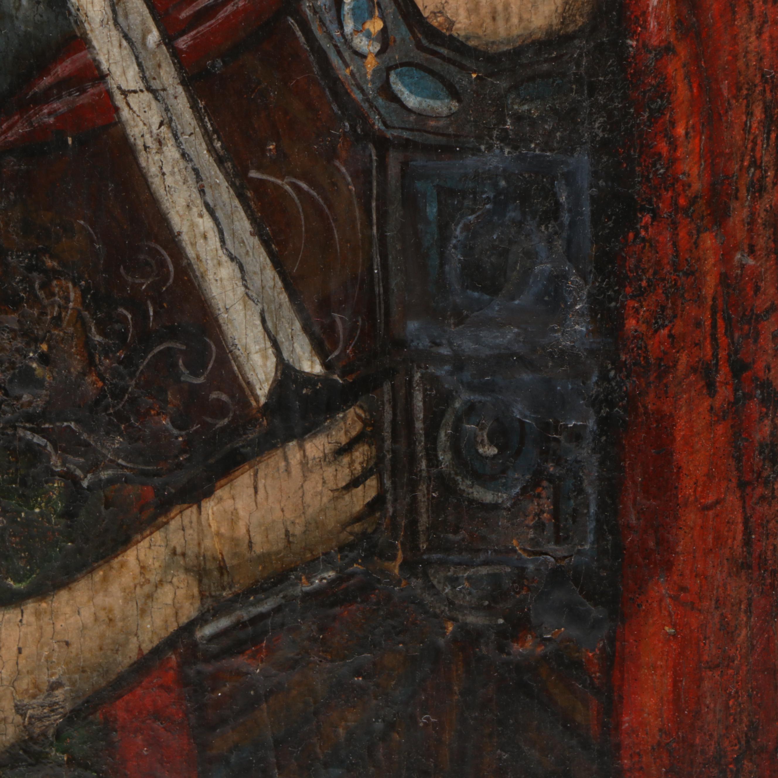 Antique Greek Orthodox Icon of the Archangel Michael, 18th Century