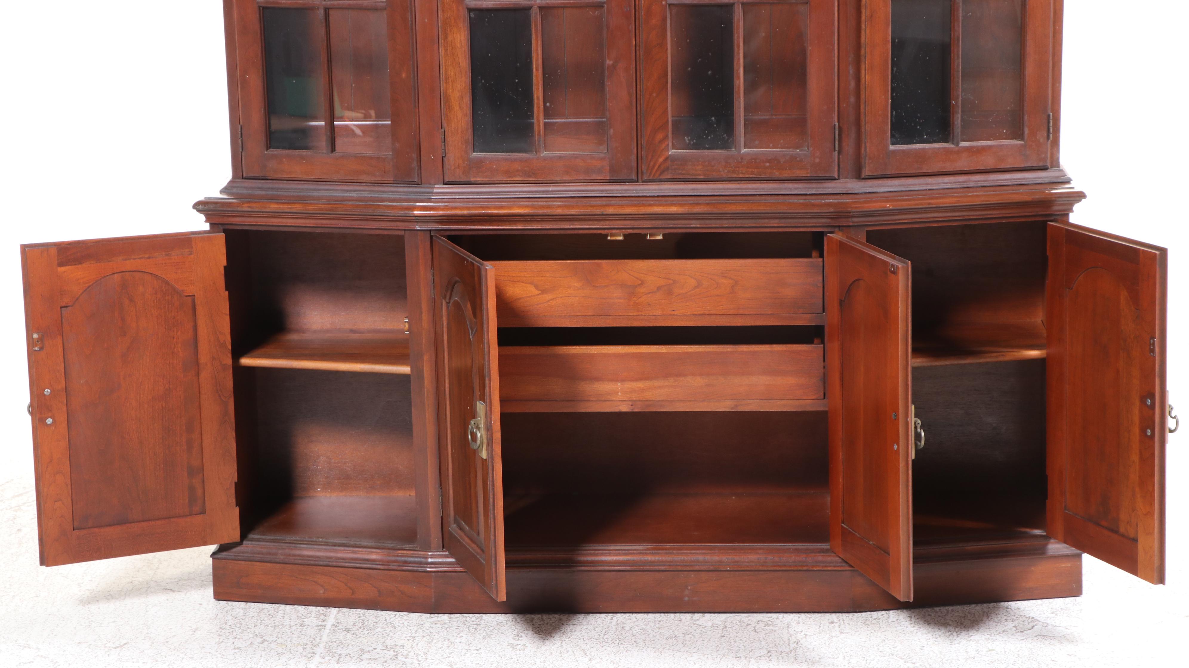 Pennsylvania House Federal Style Cherrywood China Cabinet, Late 20th Century