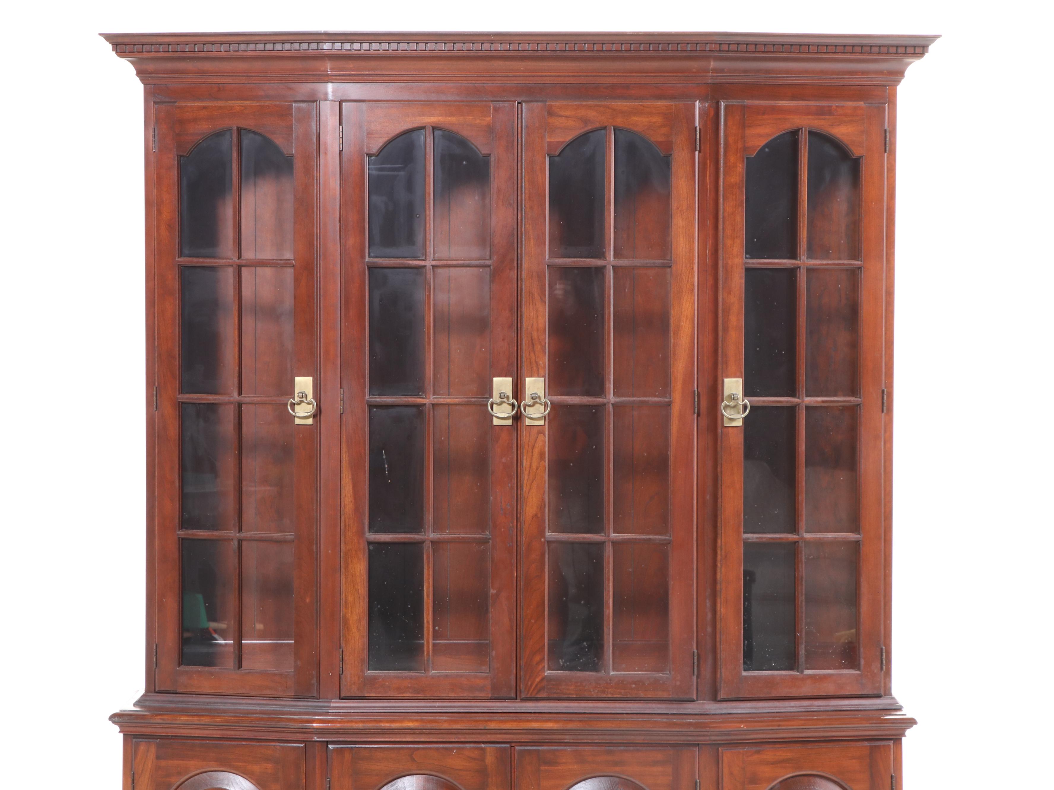 Pennsylvania House Federal Style Cherrywood China Cabinet, Late 20th Century