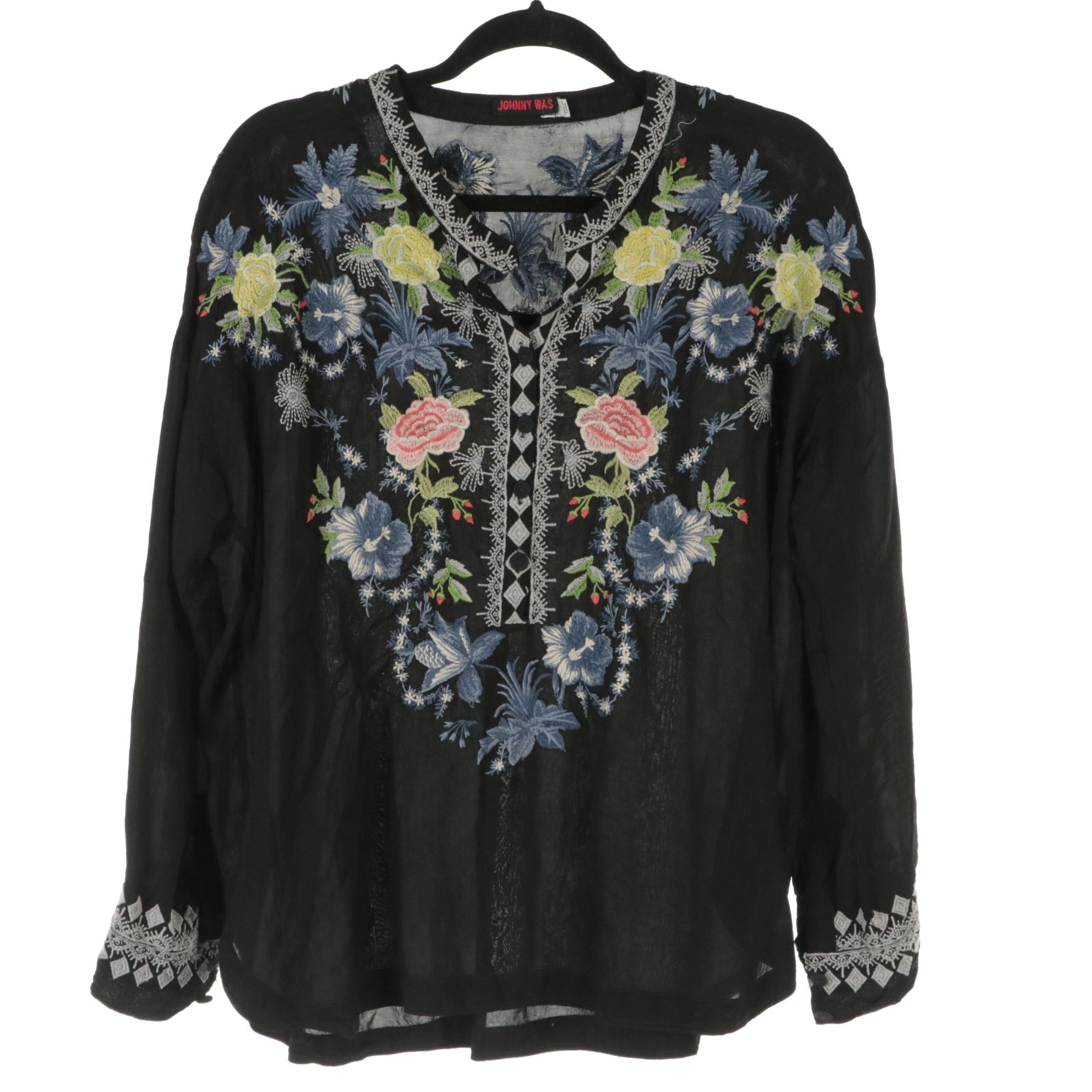 Johnny Was Embroidered Tops
