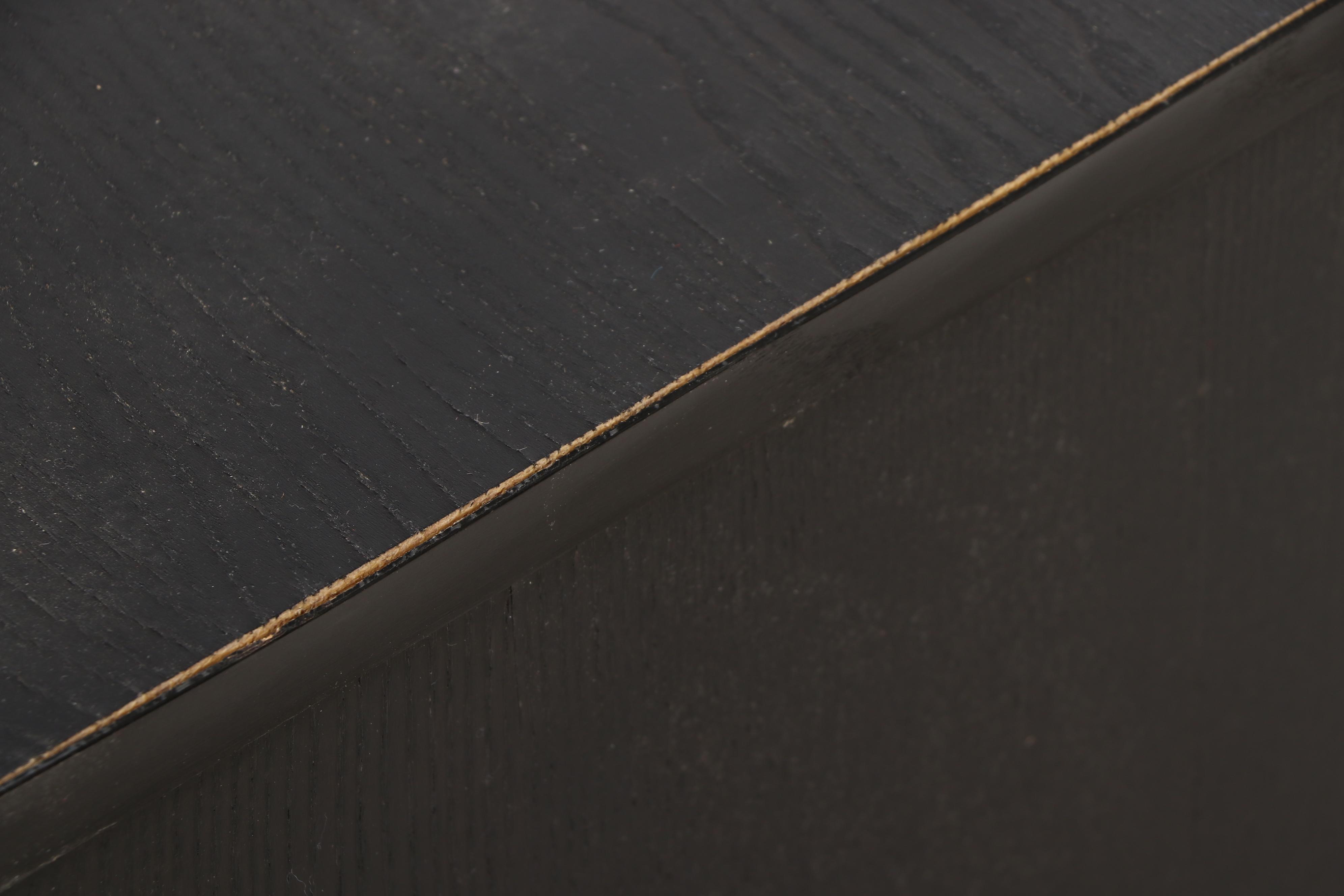 IKEA "Benno" Ash-Veneered Rolling TV Stand in Black-Brown Finish