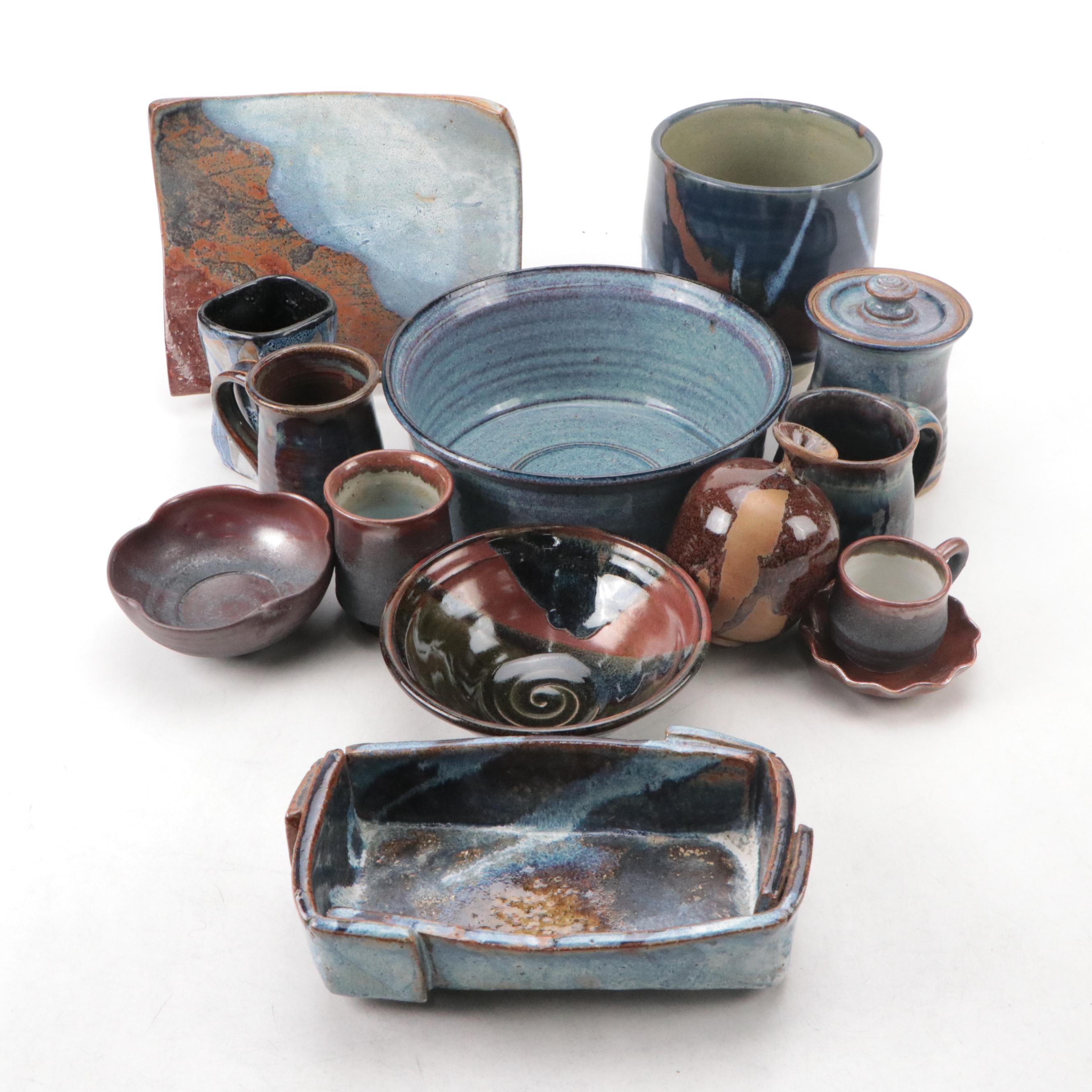 Nafziger and Other Slab Stoneware Vessels, Bowls and More