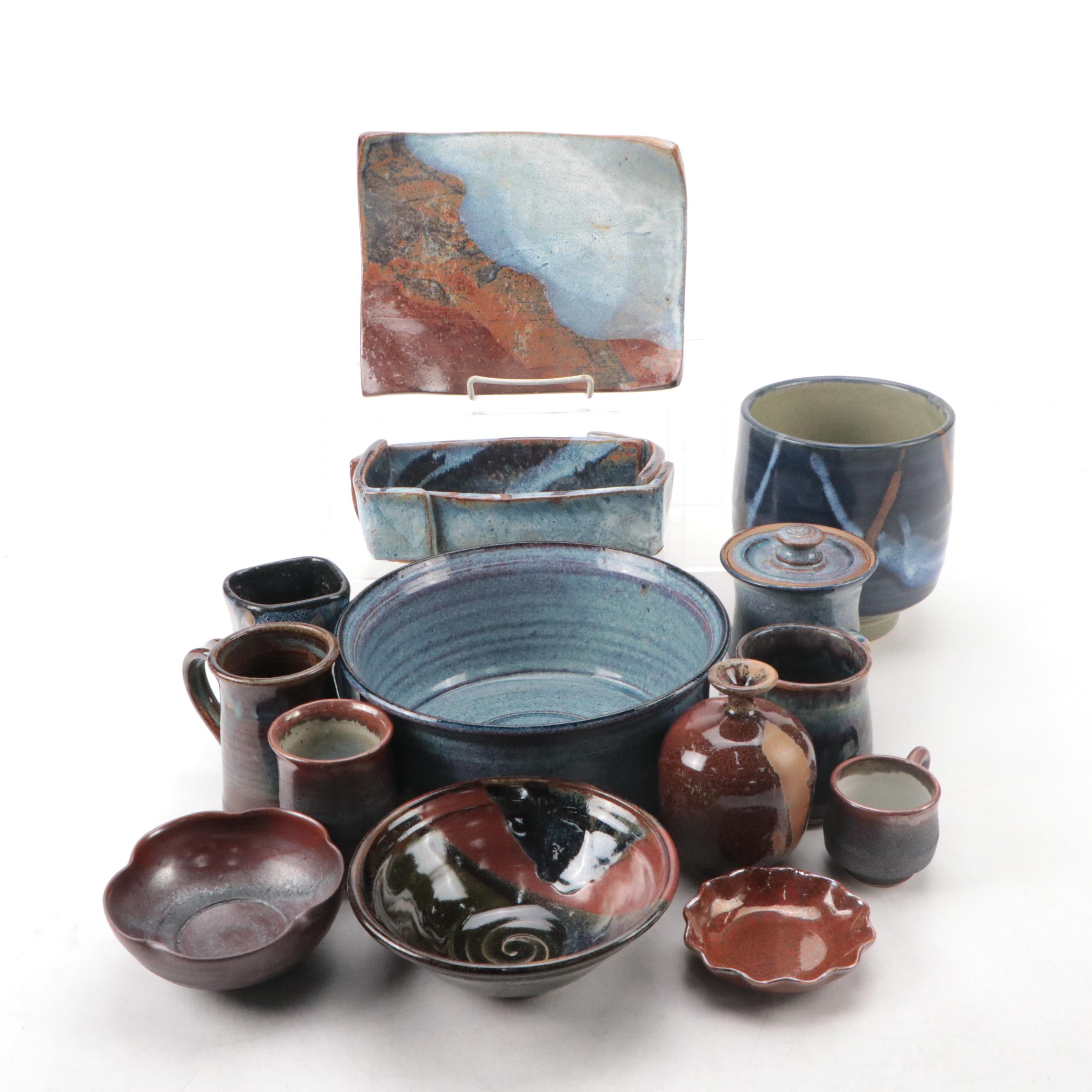 Nafziger and Other Slab Stoneware Vessels, Bowls and More