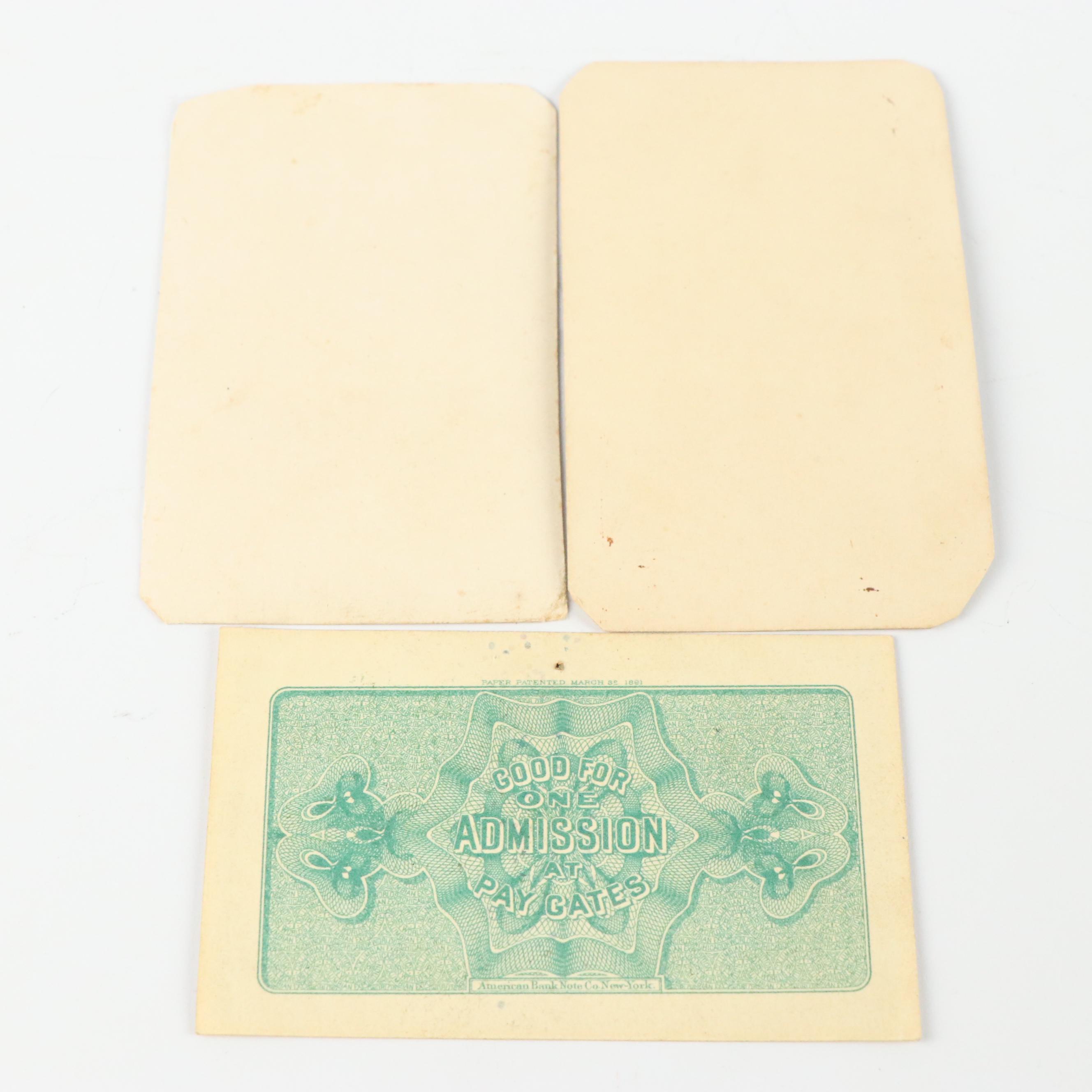 1893 World's Columbian Exposition Ticket with Other Lincoln Lithograph Prints