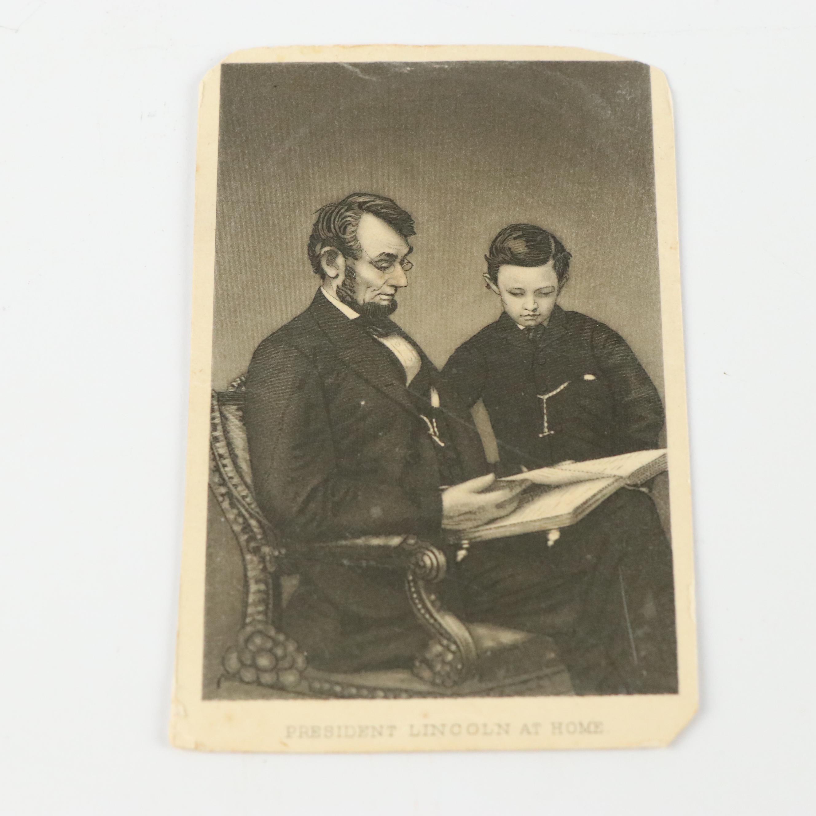 1893 World's Columbian Exposition Ticket with Other Lincoln Lithograph Prints