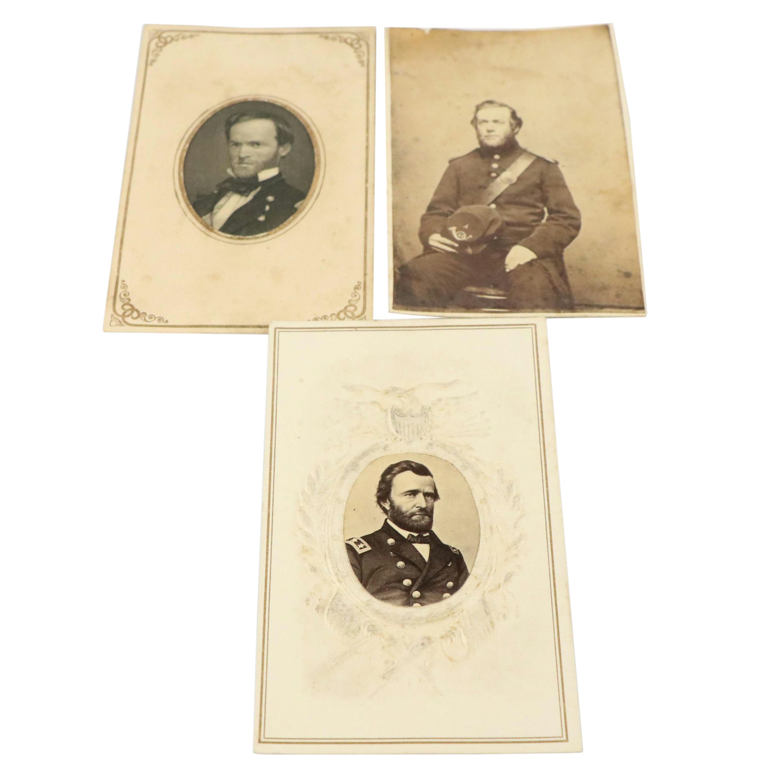 Civil War Era Photos of Ulysses S. Grant with Other Union Officer and Solider