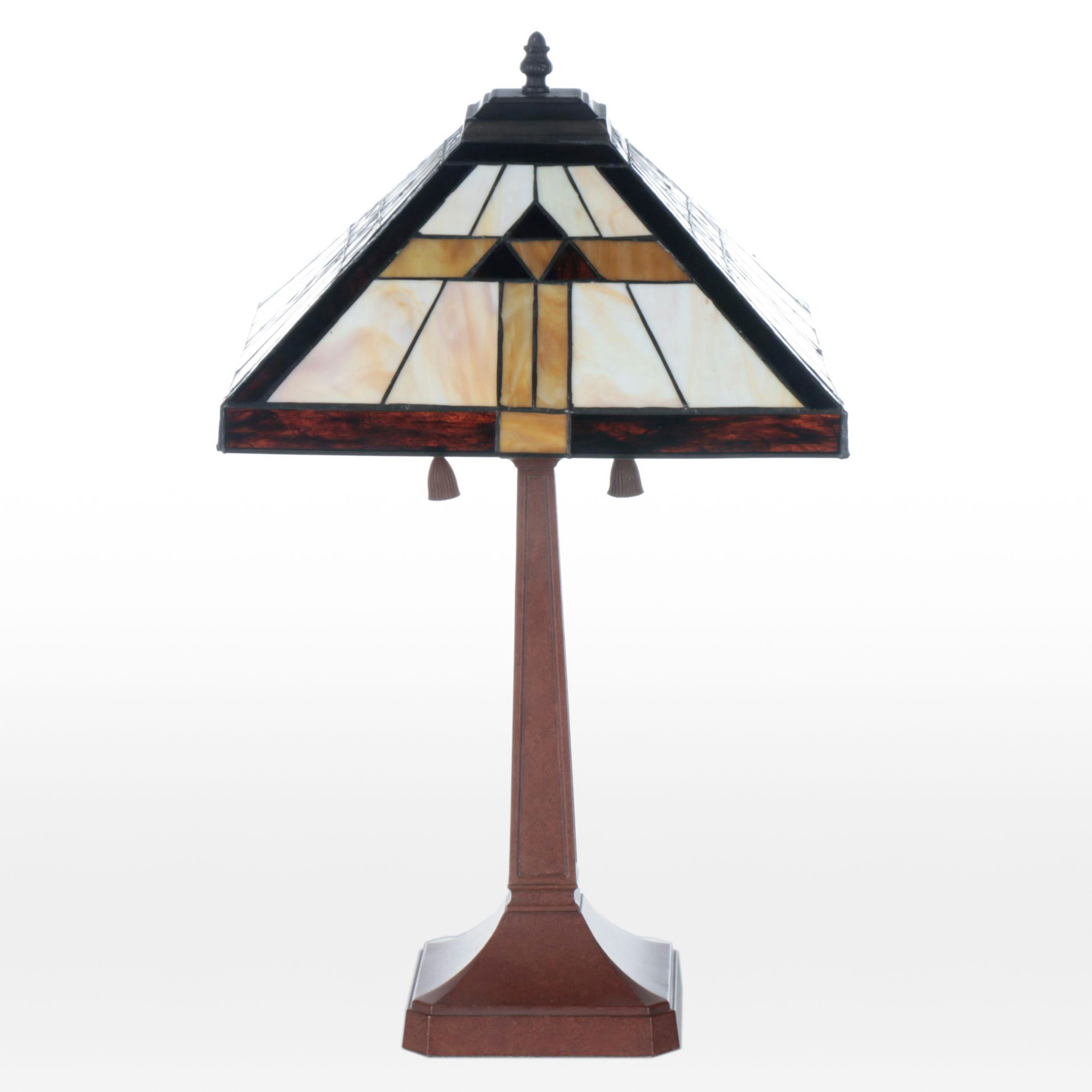 Quoizel Stained Glass and Metal Table Lamp