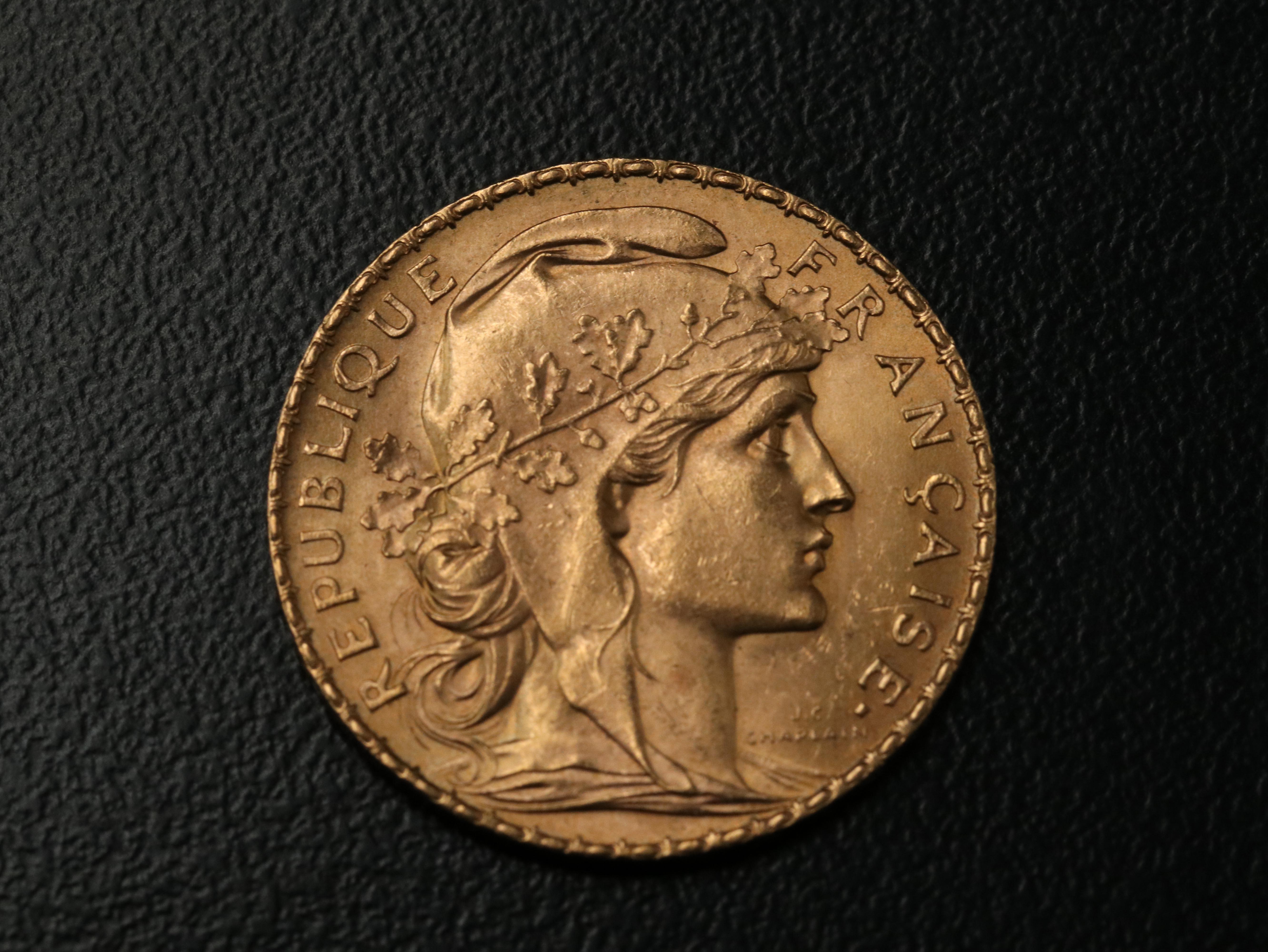 1908 France Twenty Francs Gold Coin