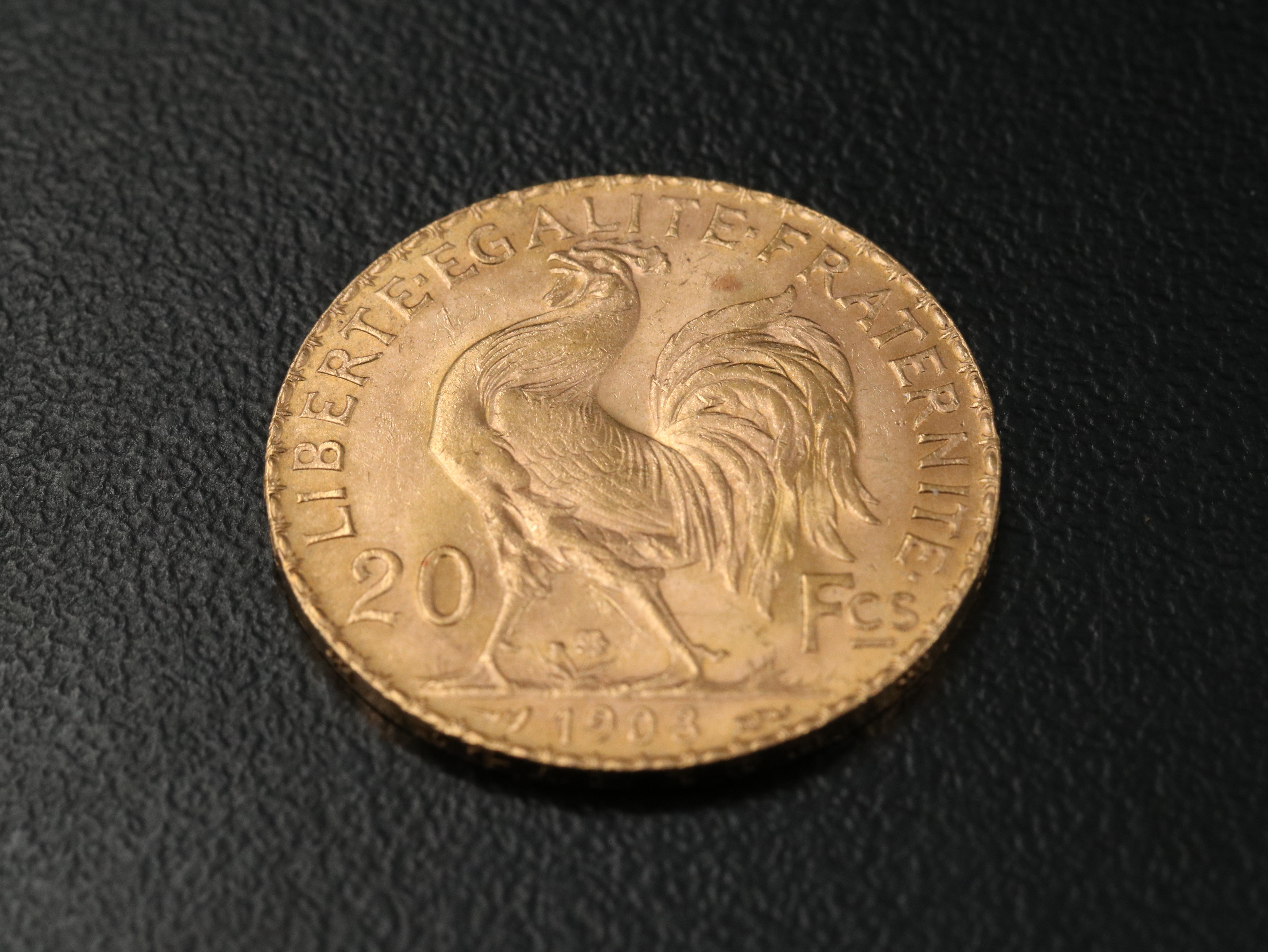 1908 France Twenty Francs Gold Coin