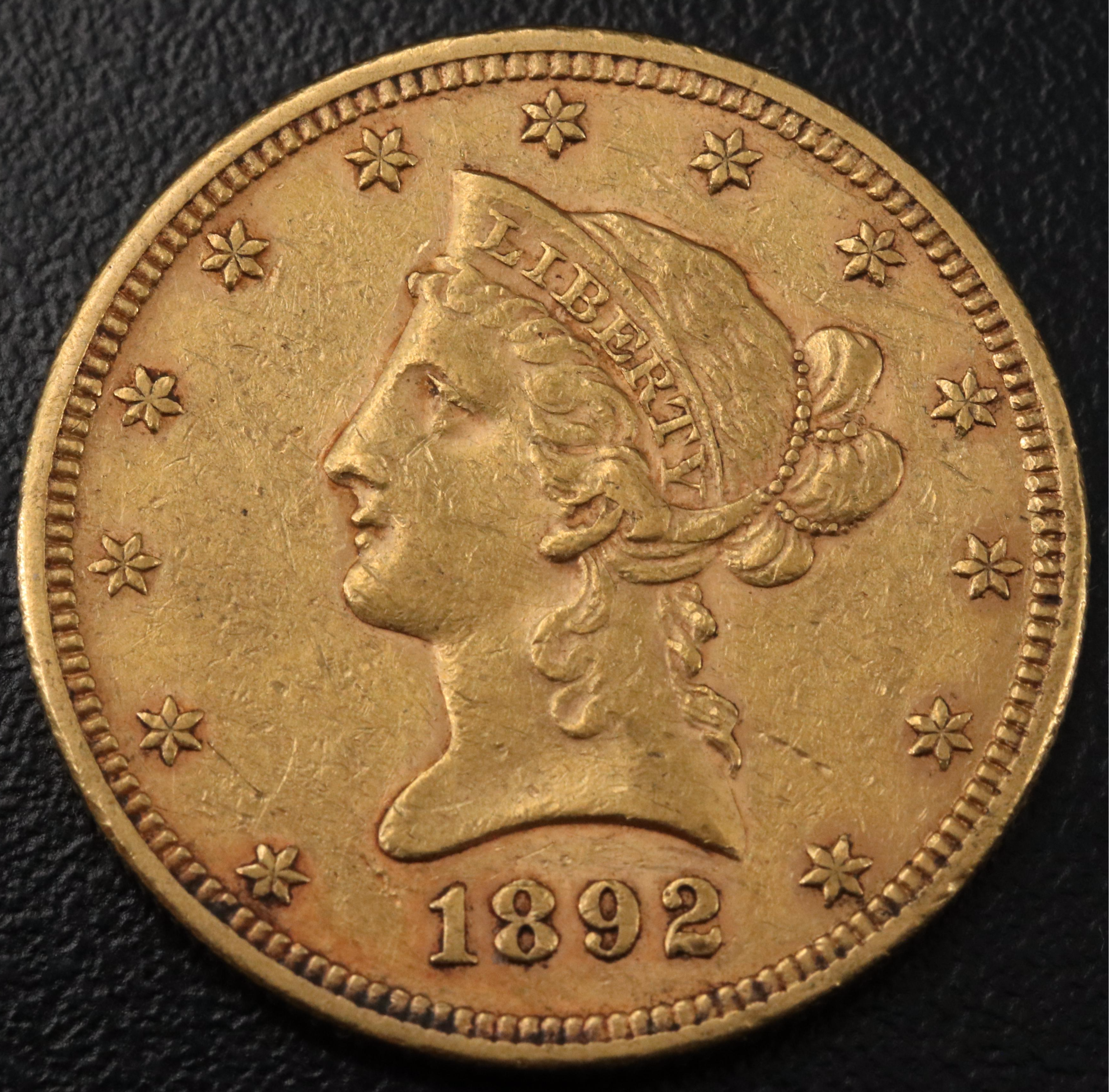 1892 Liberty Head $10 Gold Coin