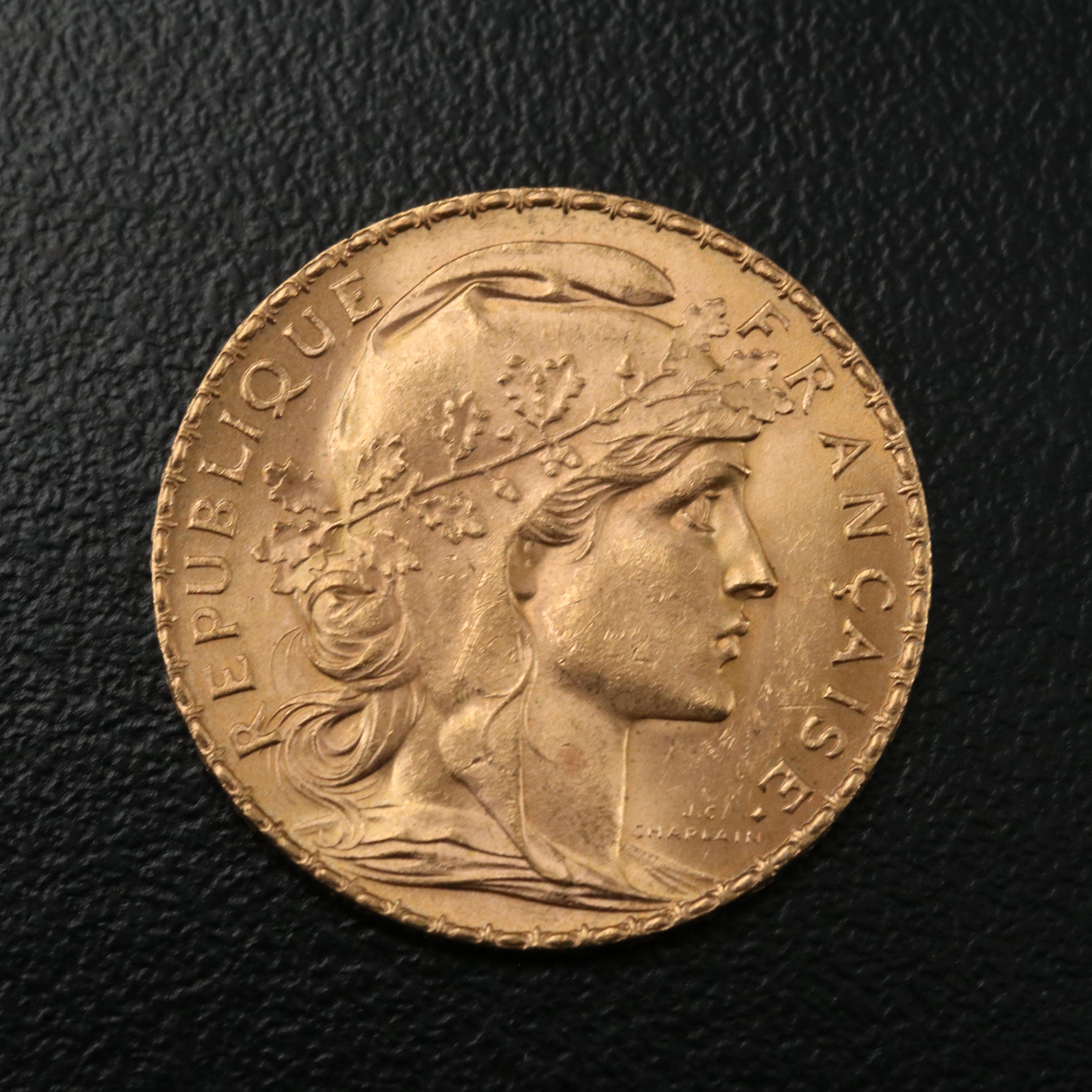 1908 France Twenty Francs Gold Coin