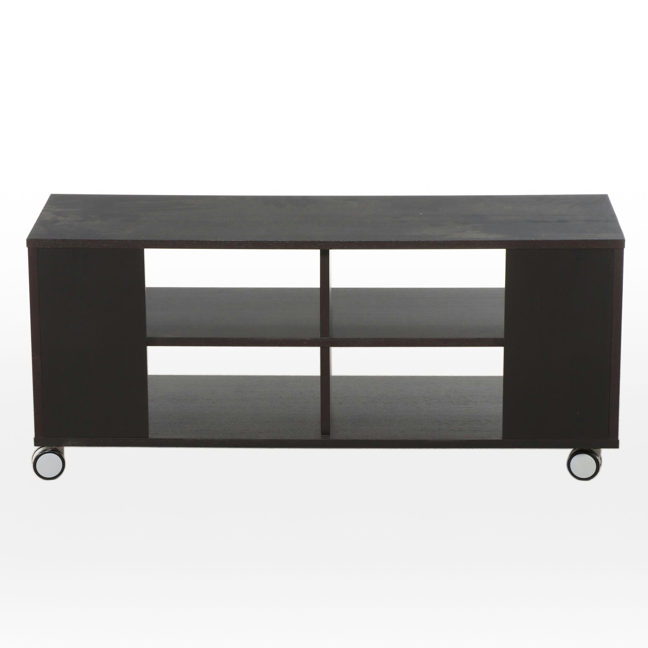 IKEA "Benno" Ash-Veneered Rolling TV Stand in Black-Brown Finish