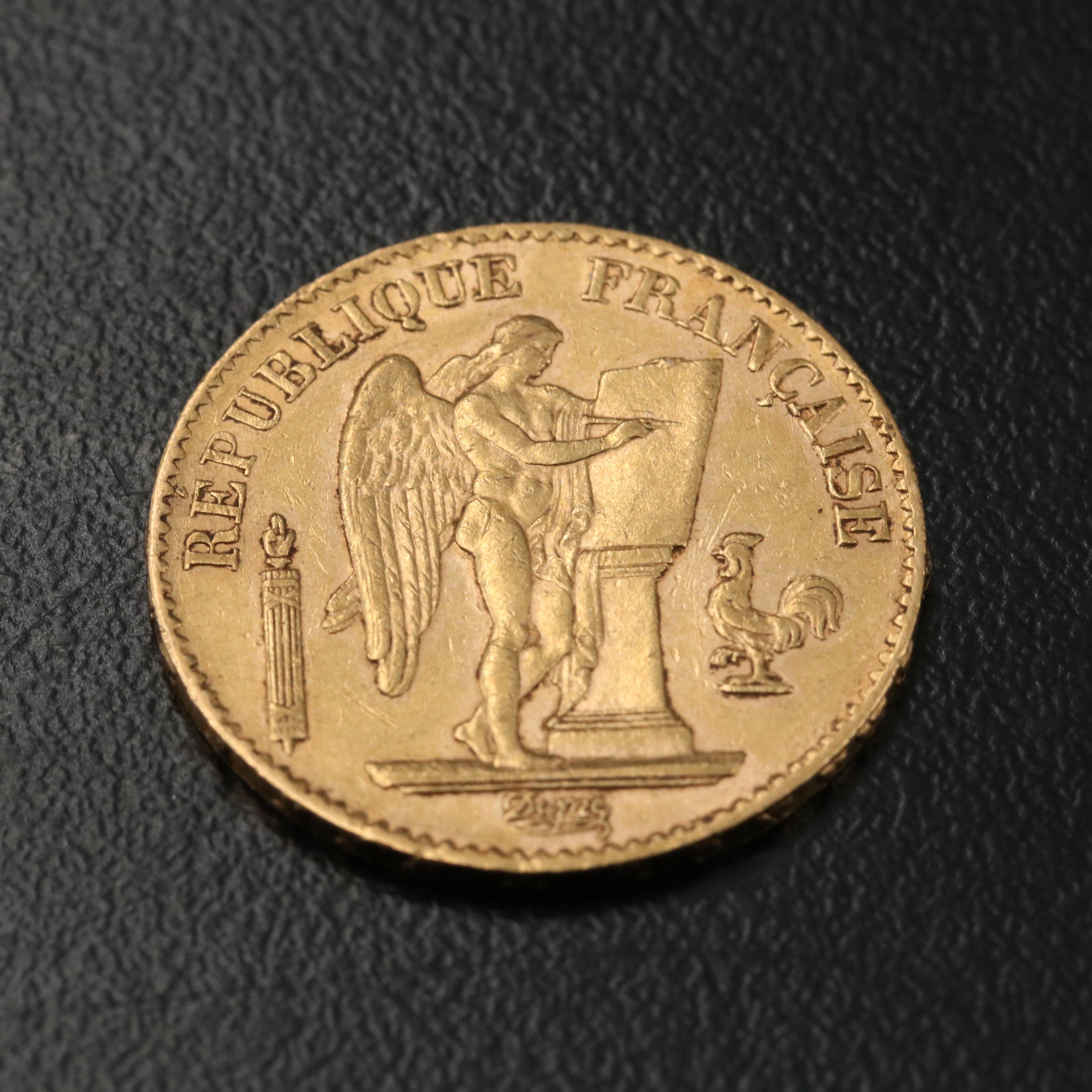 1875 A France Twenty Francs Gold Coin