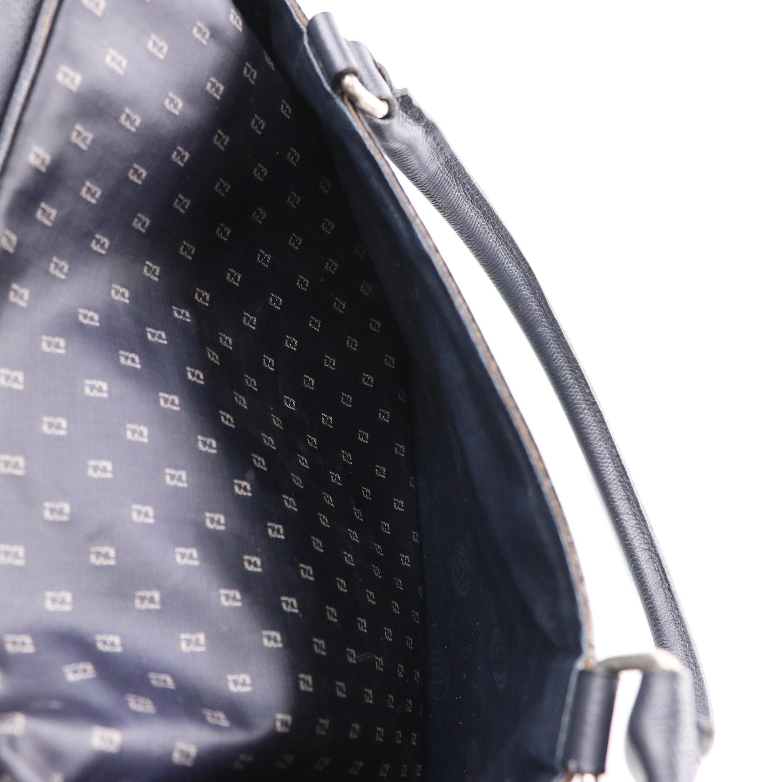 Fendi Top Handle Satchel in Micro FF Coated Canvas with Leather Trim