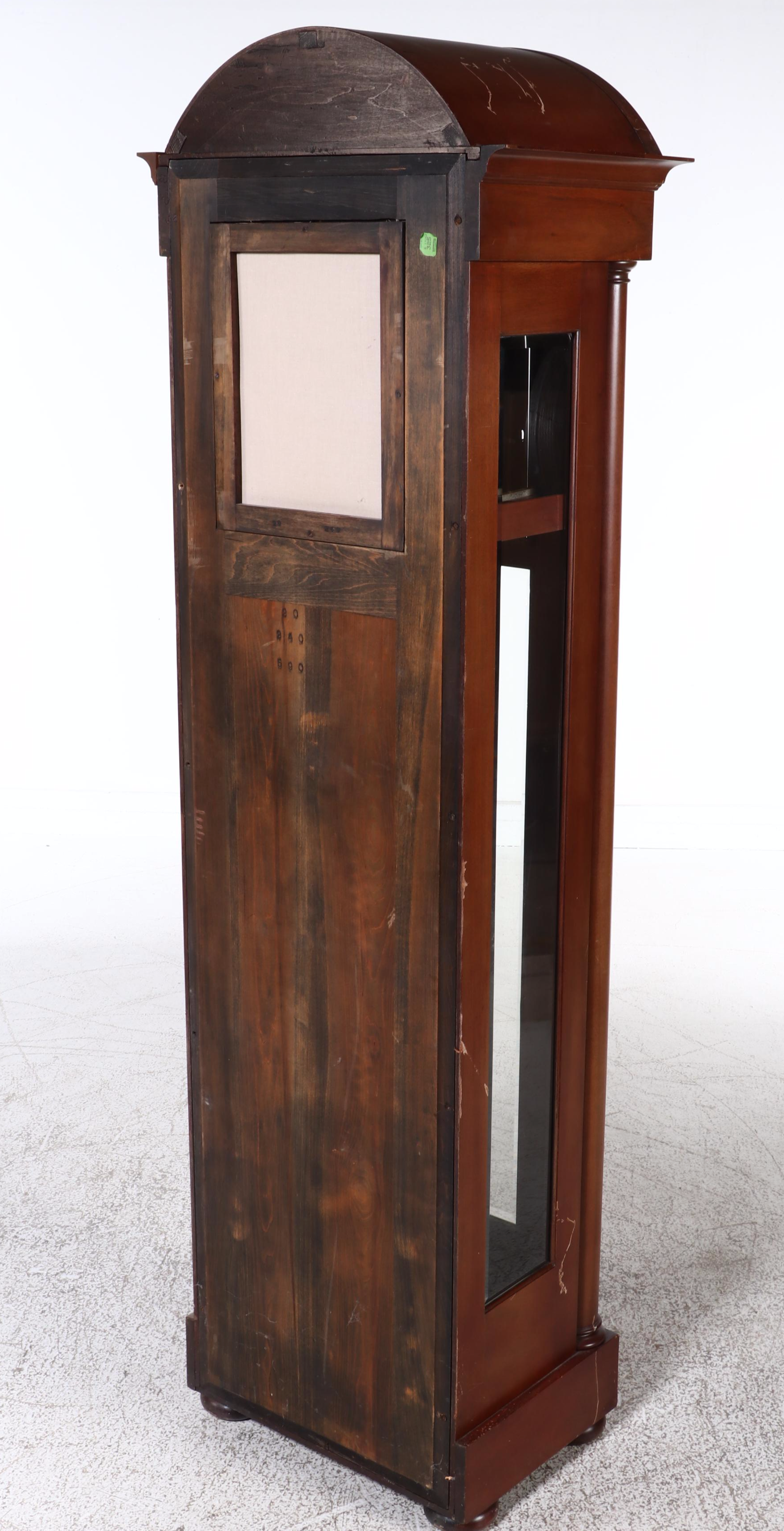 Empire Style Mahogany Arch Top Grandfather Clock