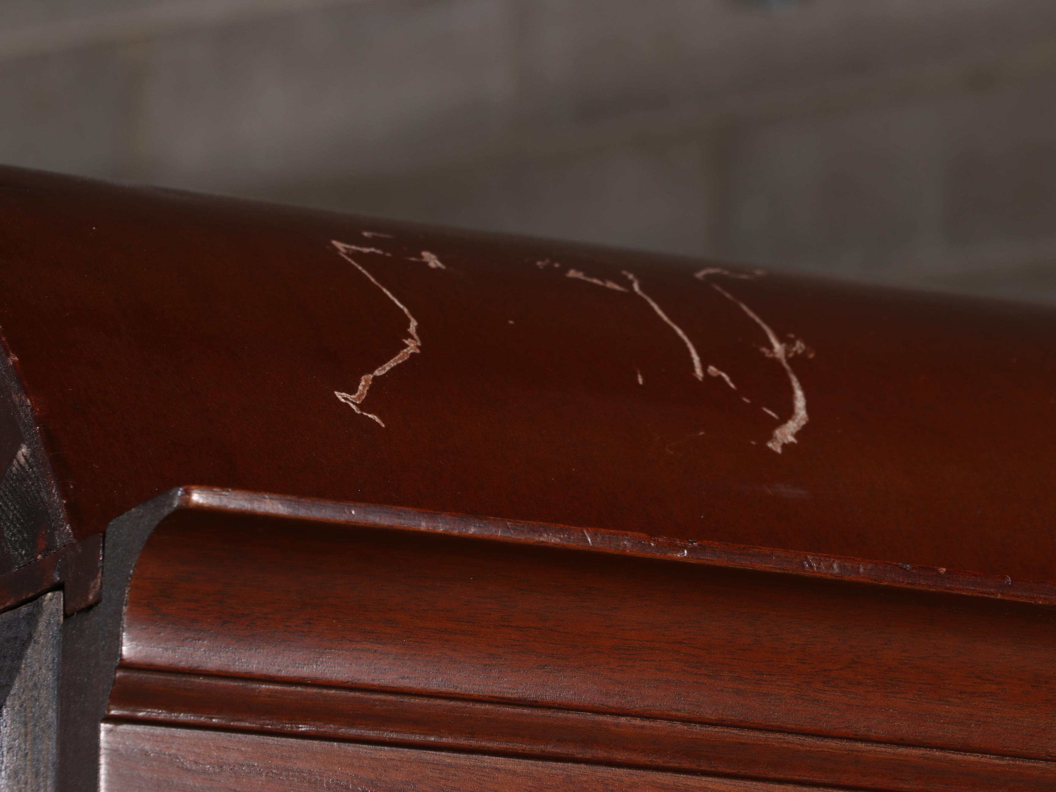 Empire Style Mahogany Arch Top Grandfather Clock