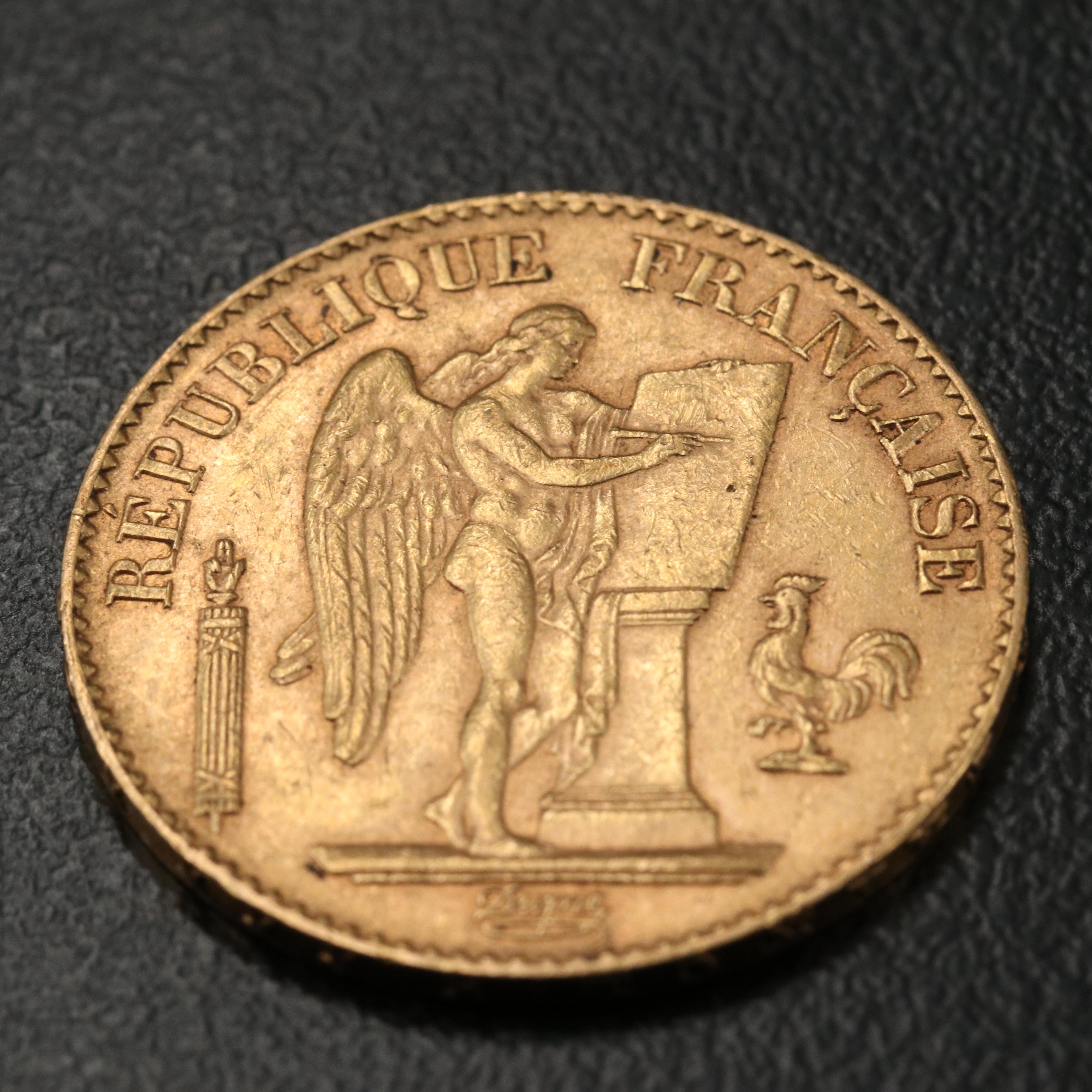 1895-A France Twenty Francs Gold Coin