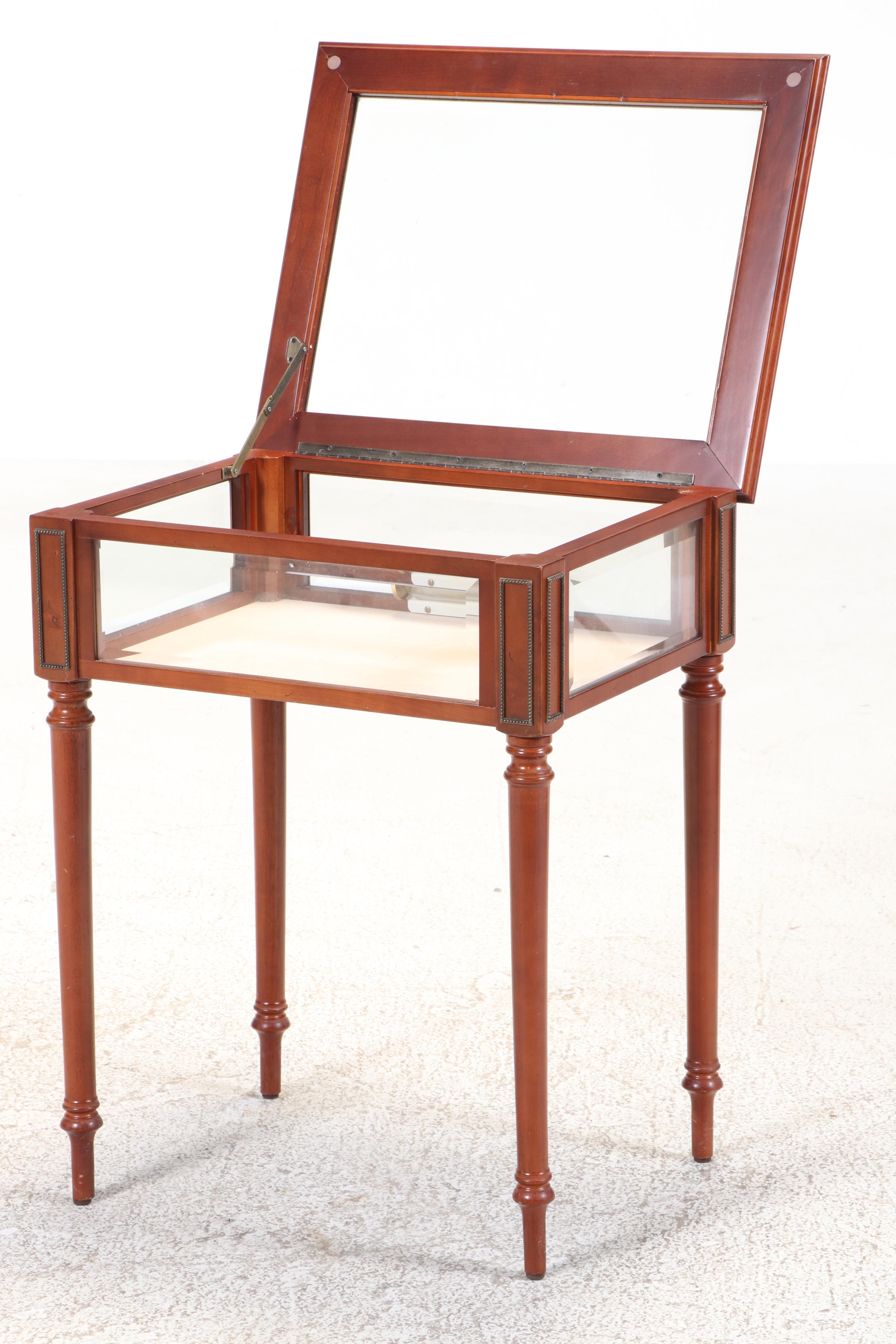 The Bombay Company Federal Style Cherrywood-Stained Vitrine Side Table