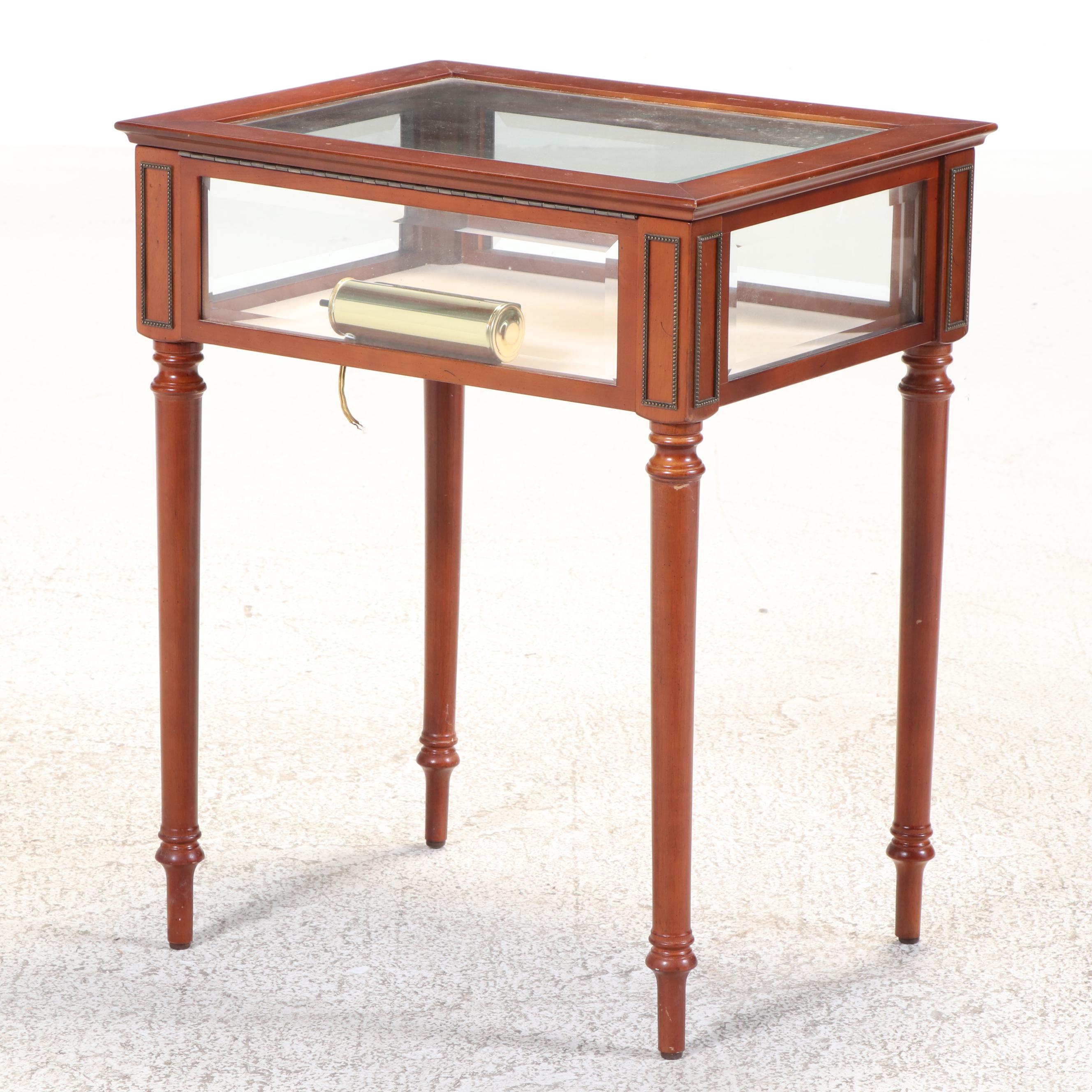 The Bombay Company Federal Style Cherrywood-Stained Vitrine Side Table