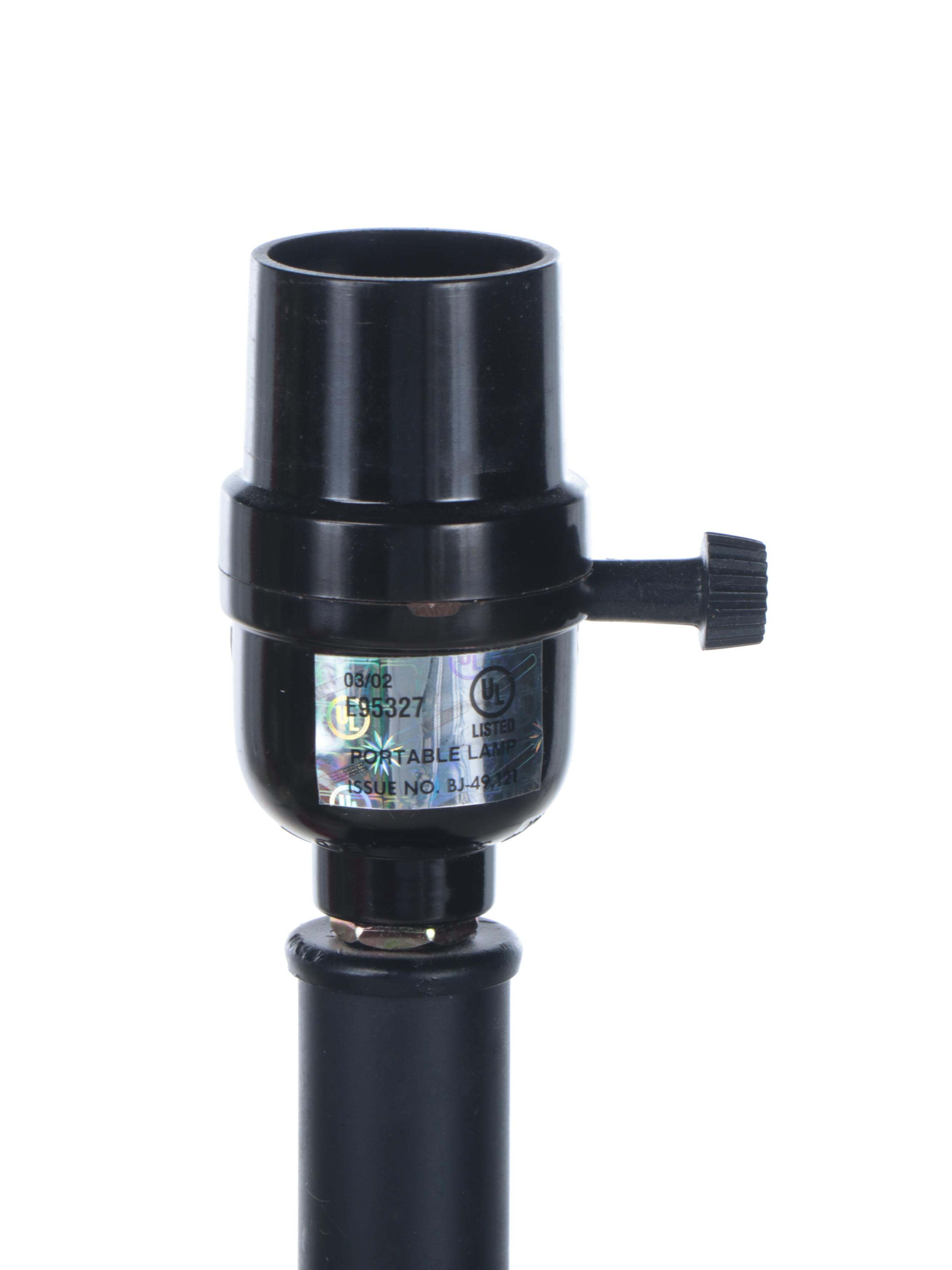 Neoclassical Style Candlestick Lamps, Faux Orchid & Calla Lily Arrangement