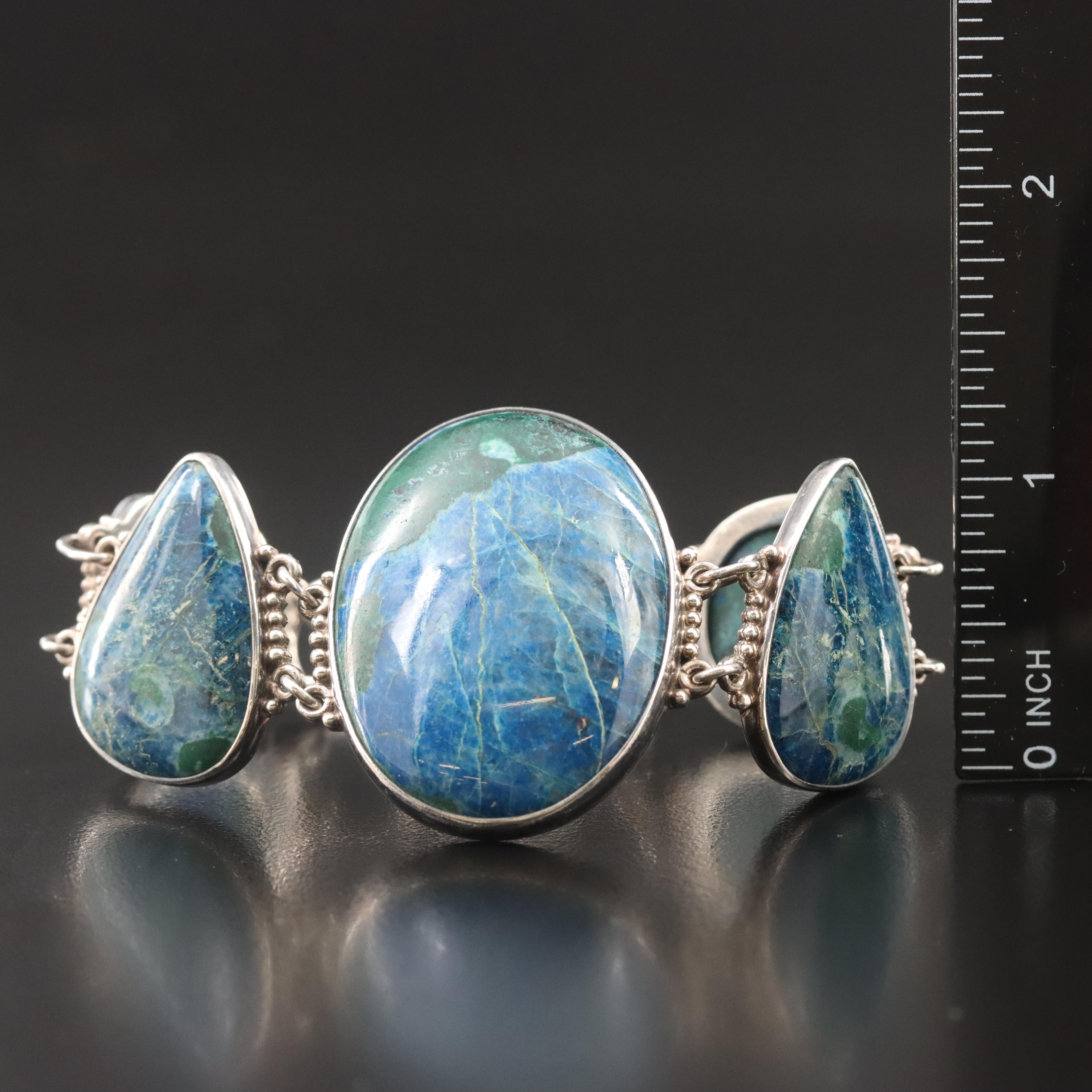 Sajen Sterling Eilat Stone Bezel Set Bracelet