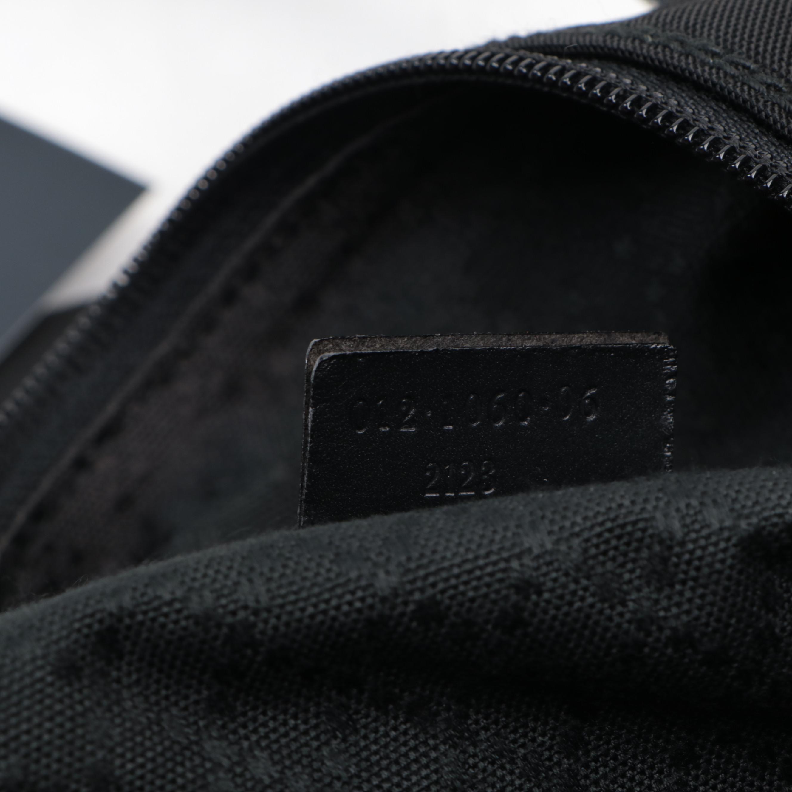 Gucci Small Duffle Bag in Nylon Canvas with Leather Trim