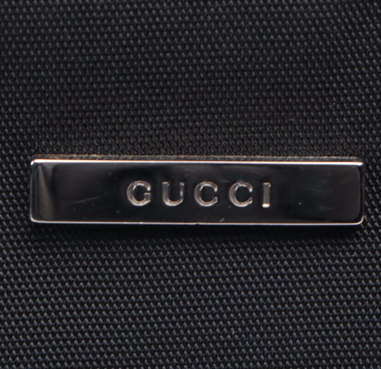 Gucci Small Duffle Bag in Nylon Canvas with Leather Trim