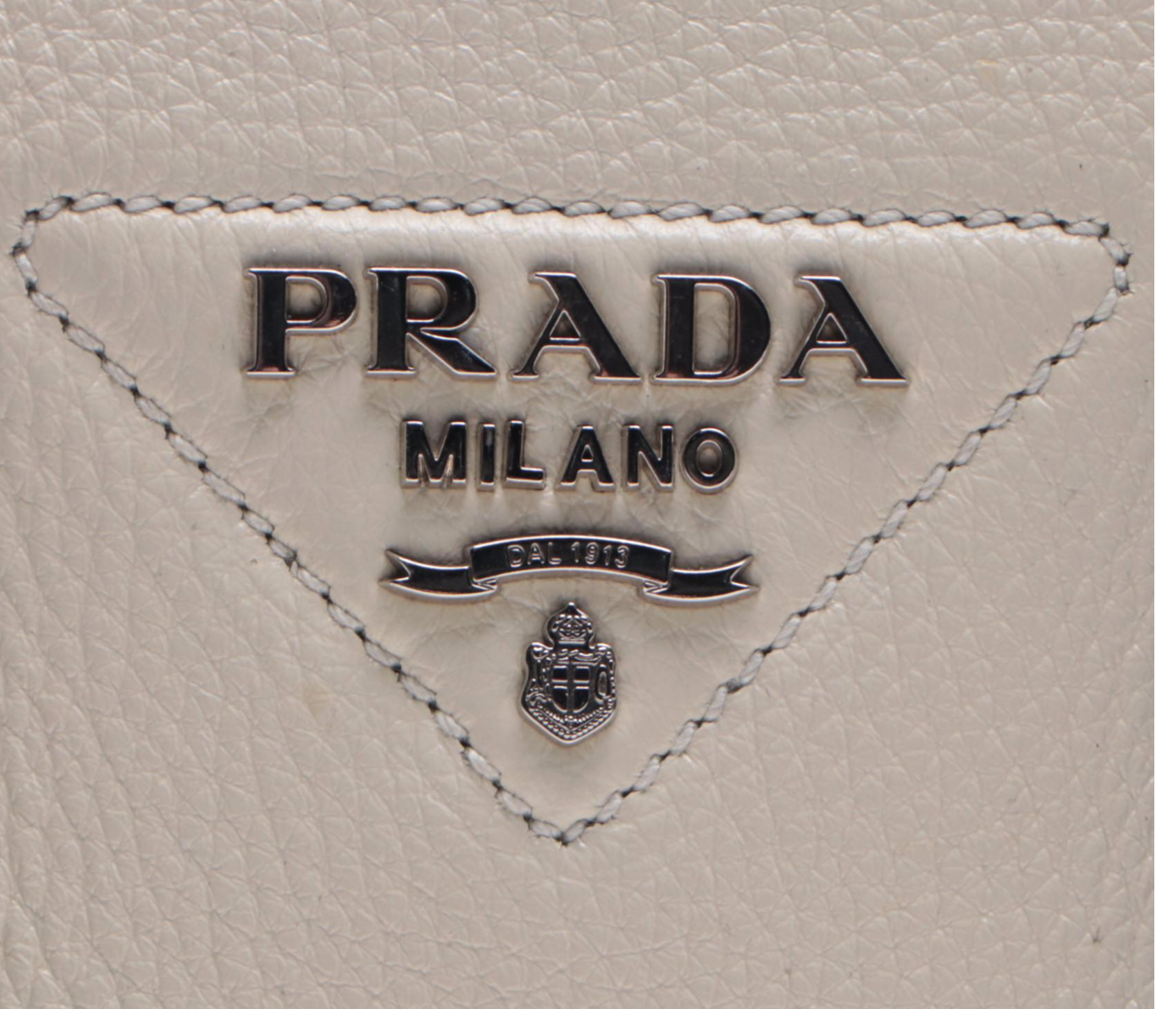 Prada Double Bag Mini in White Vitello Daino Leather