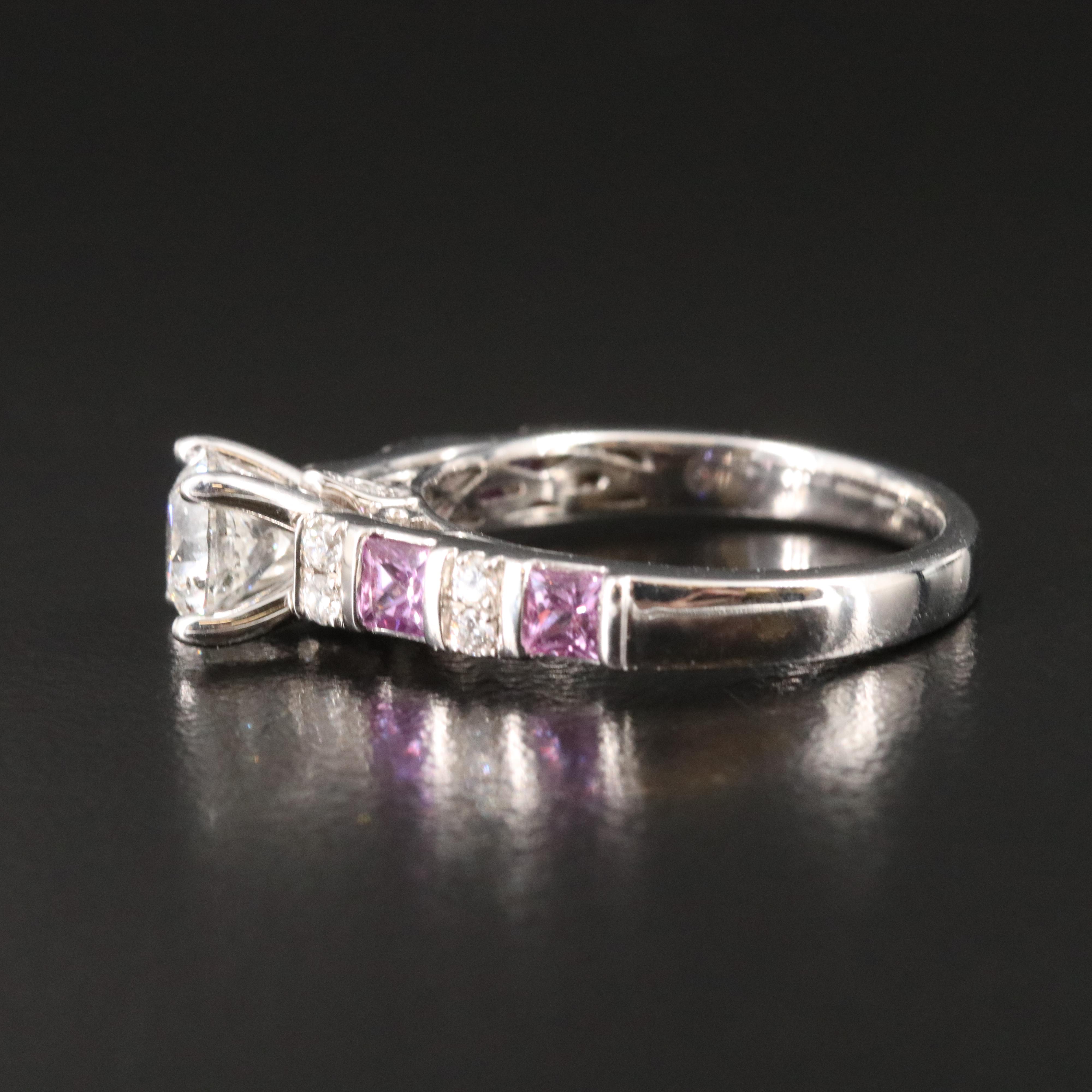 14K 1.14 CTW Diamond Ring with Pink Sapphires