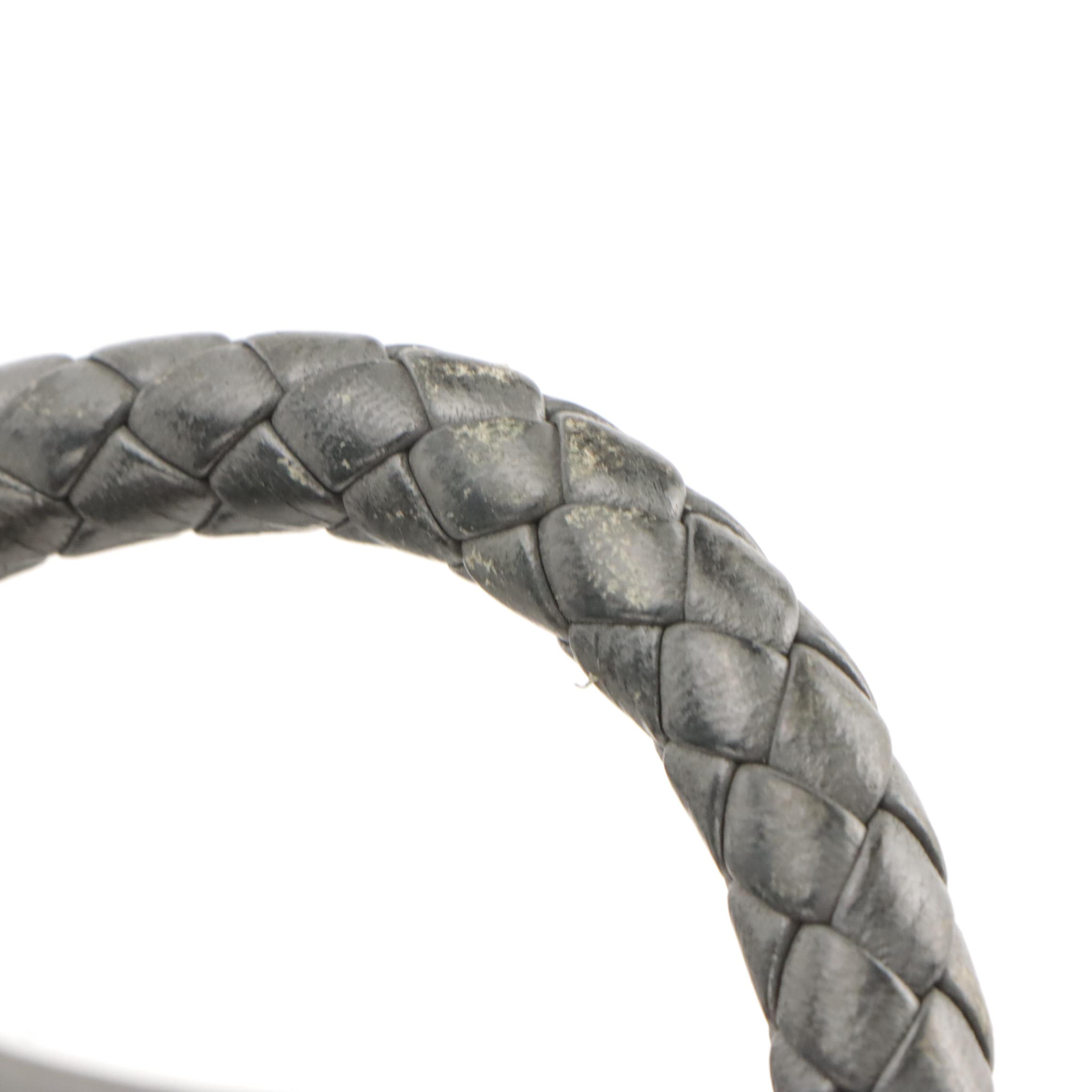 Prada Sage Green Tessuto Nylon and Braided Leather Handle Two-Way Bag