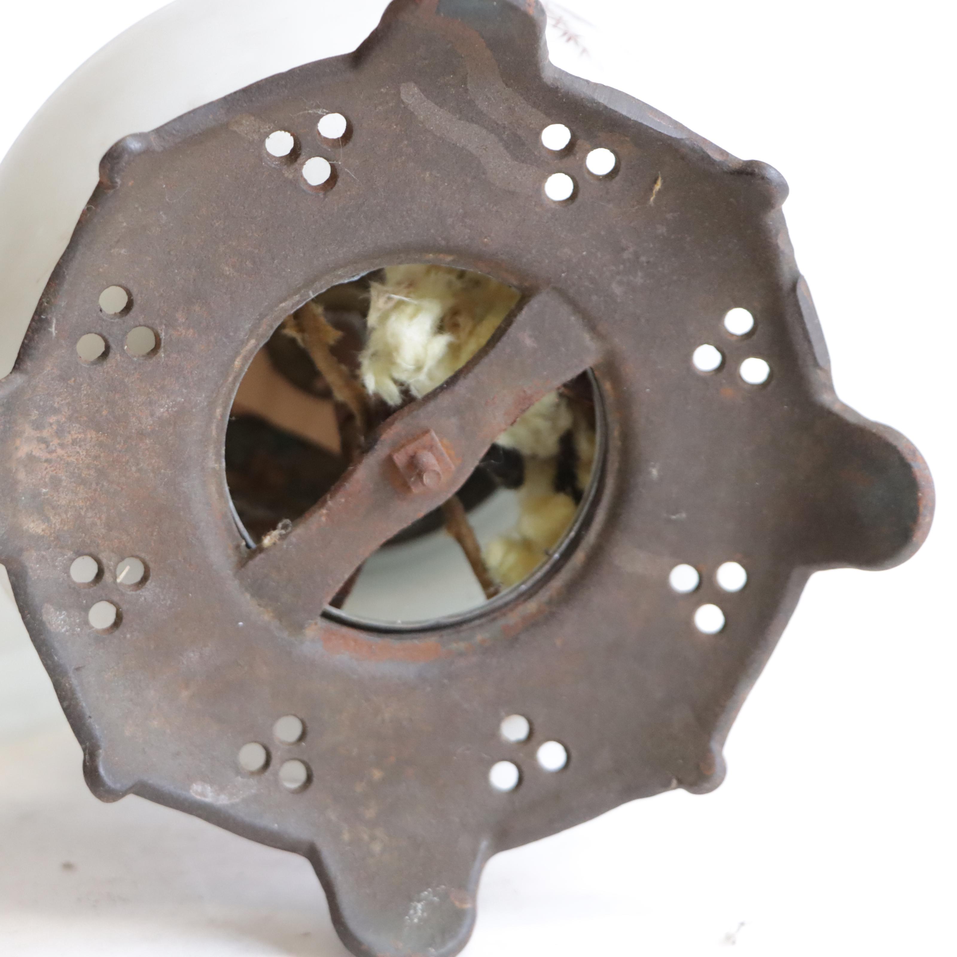 Victorian Style Glass and Iron Oil Lamp and Converted Oil Lamp