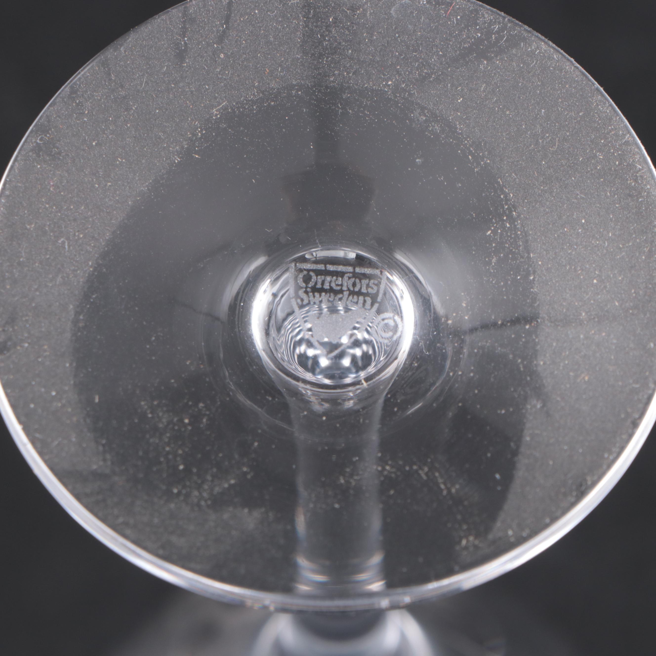 Orrefors "Illusion Clear" Crystal Goblets, Wine Glasses, and Champagne Coupes