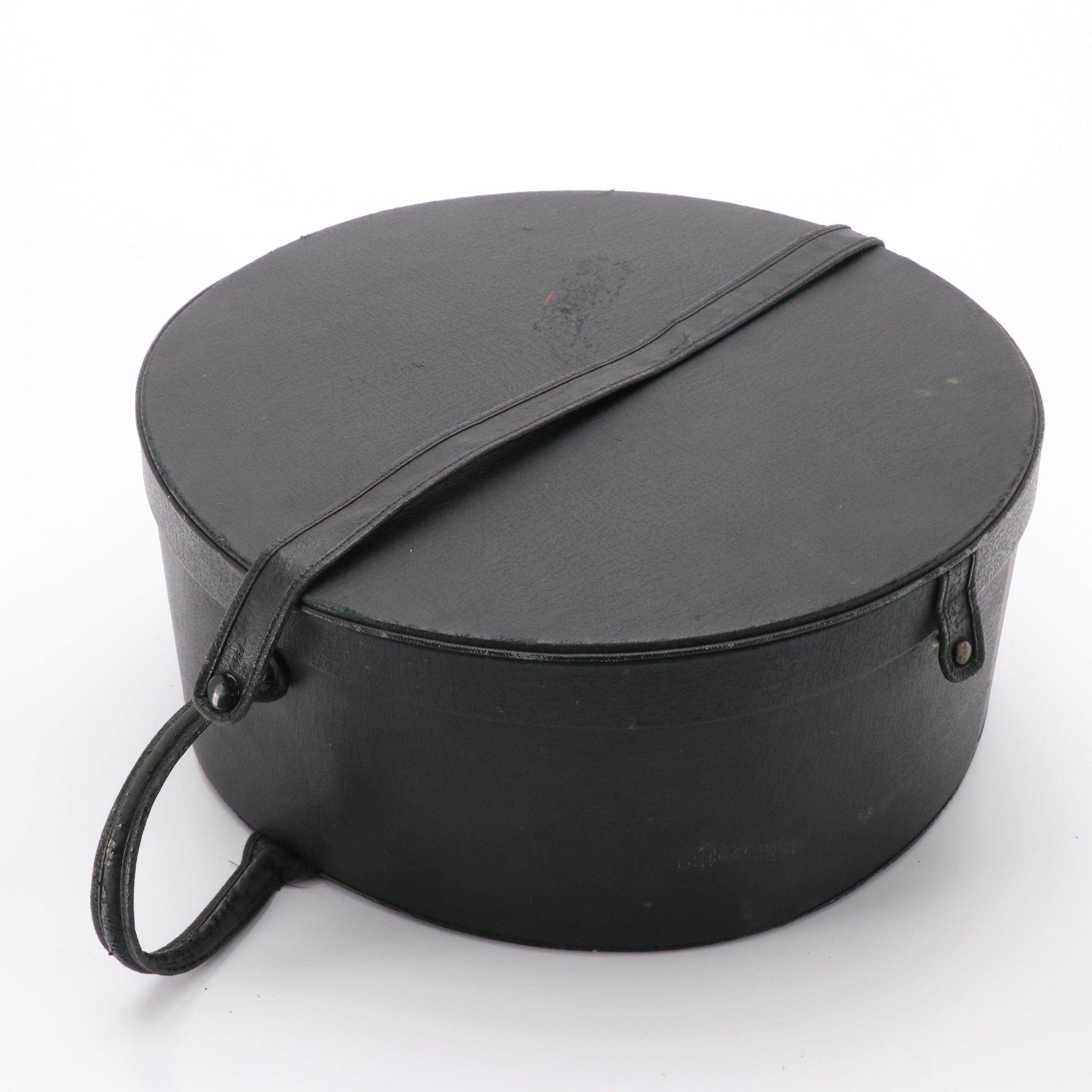 Flamand Vintage Emerald Green Velour Pheasant Feather Wide Brim Hat with Box