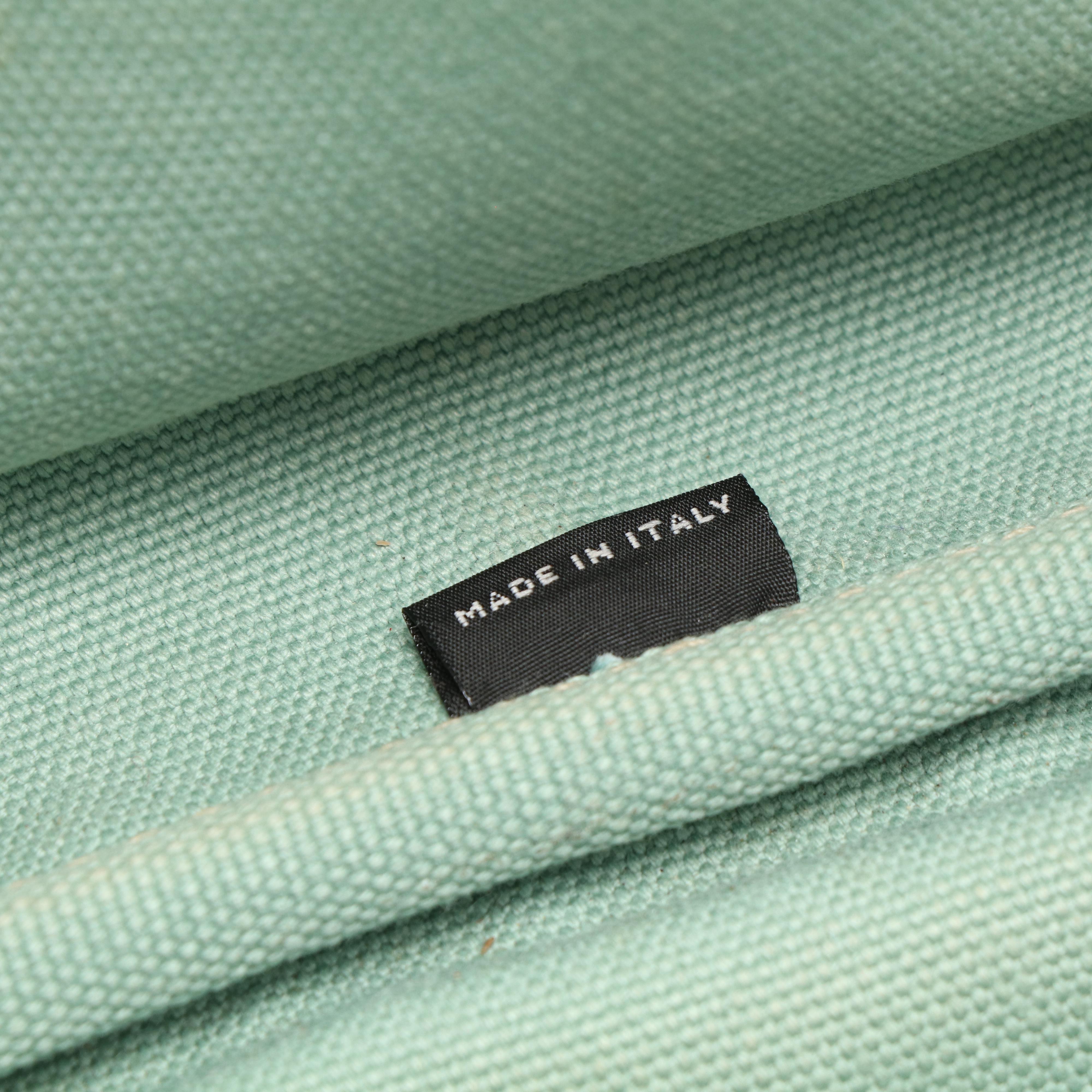 Prada Canapa Logo Tote Bag in Green Canvas